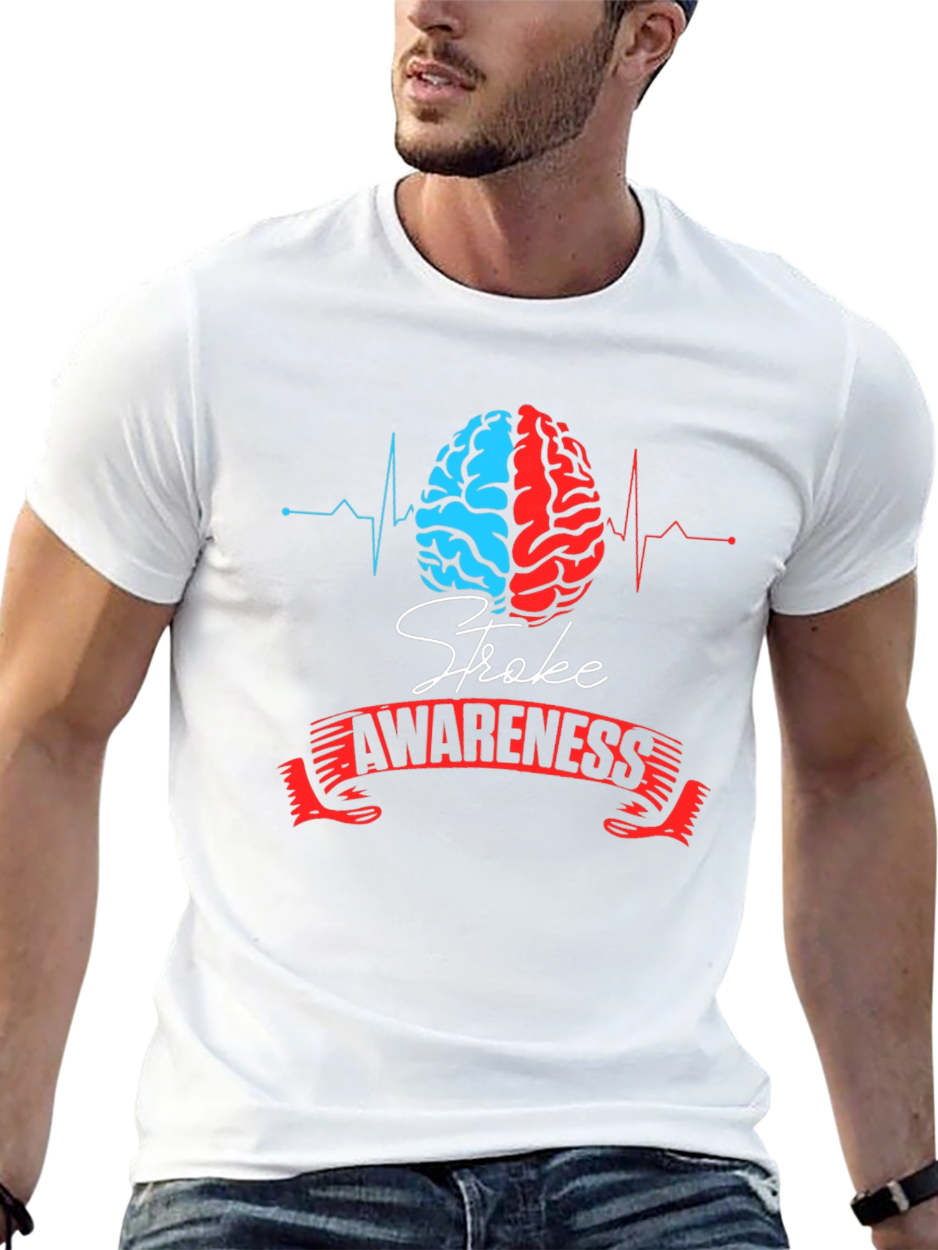 Stroke Awareness T-Shirt - Brain Graphic
