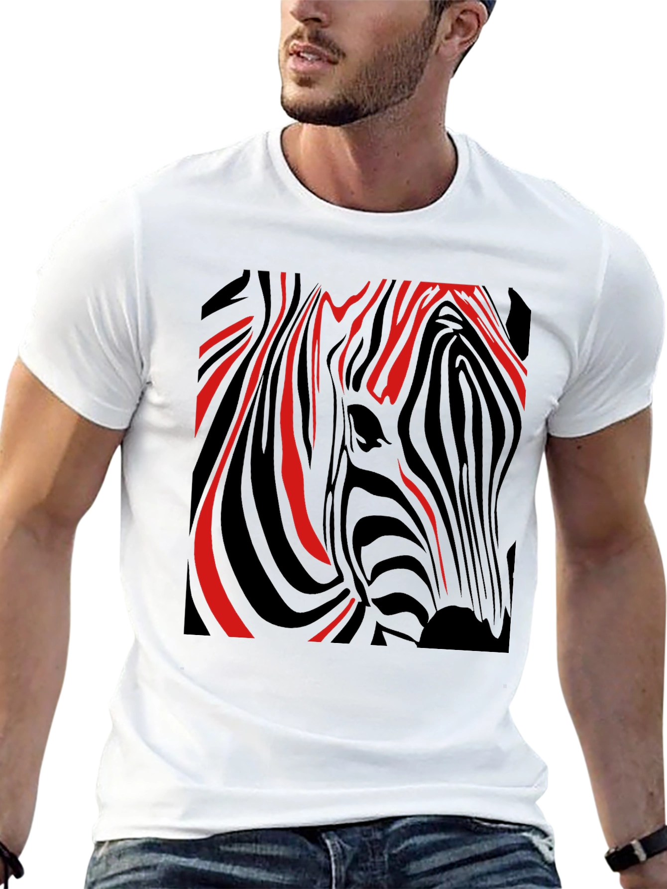 Zebra Stripe Graphic Tee - Modern Style