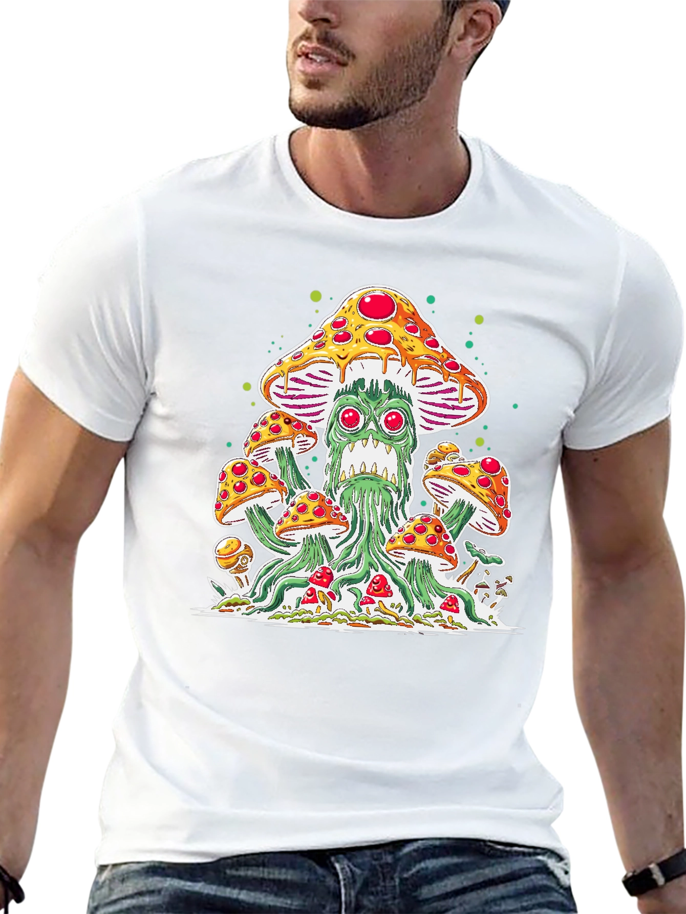 Pizza Mushroom Graphic Tee - Funky Unisex T-Shirt