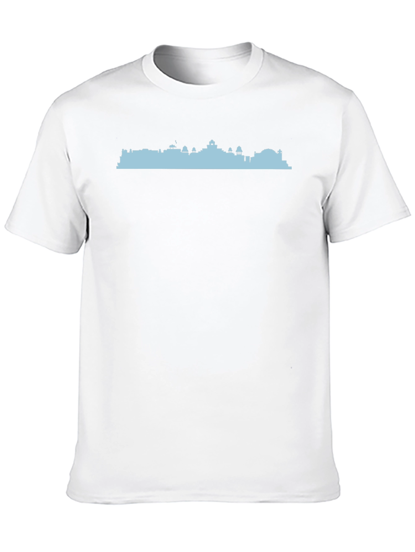 Cityscape Silhouette Graphic Tee - Black Cotton T-Shirt