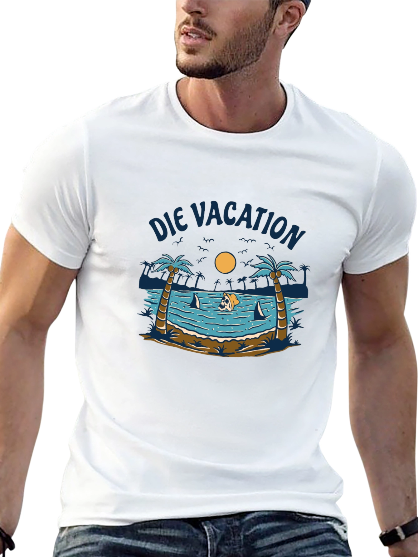 Die Vacation Beach T-Shirt - Unique Graphic Tee