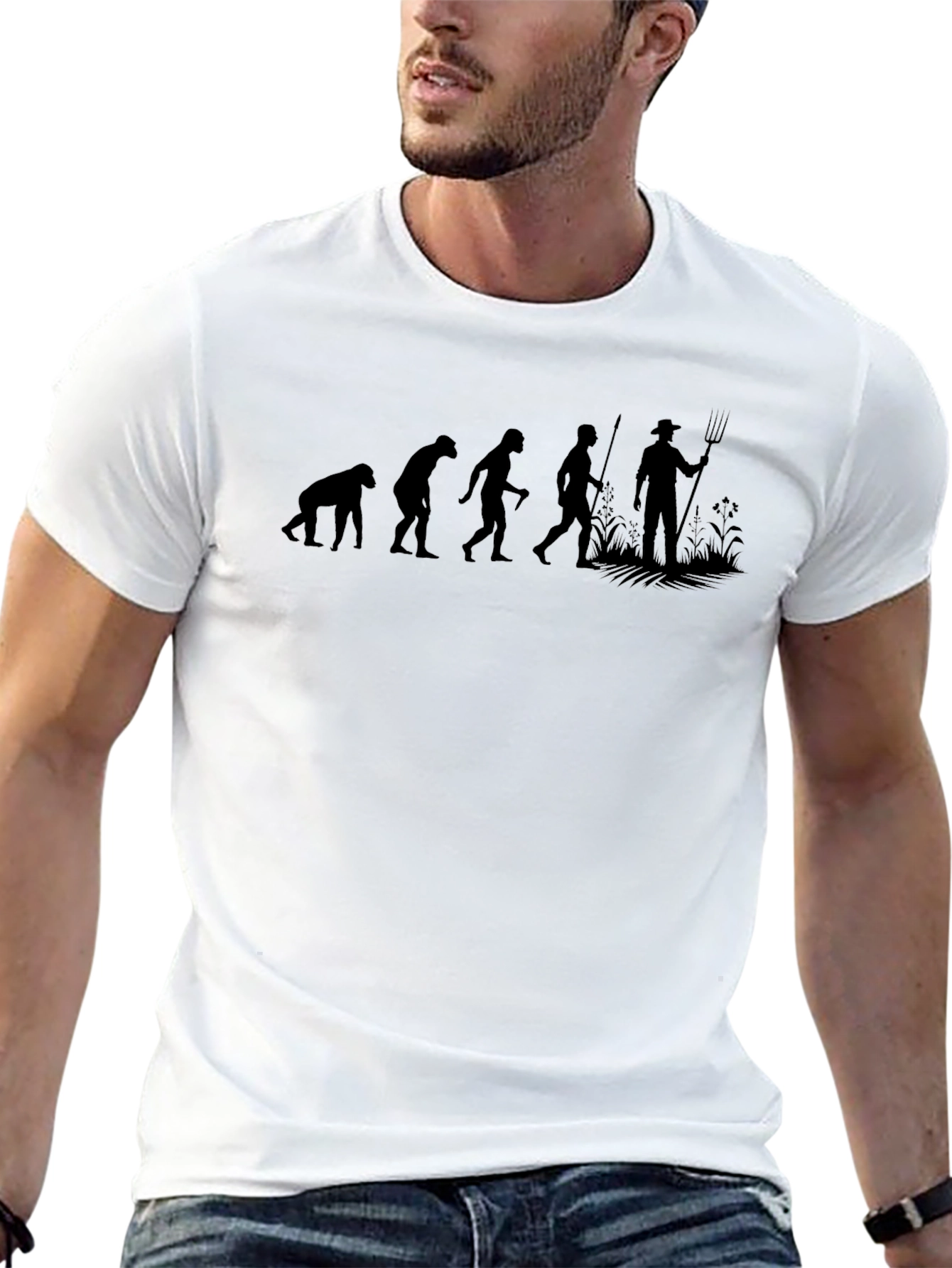 Evolution of Farming T-Shirt - Black Graphic Tee