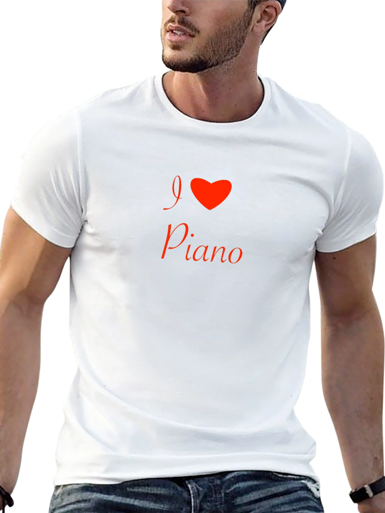 I Love Piano Graphic Tee - Black