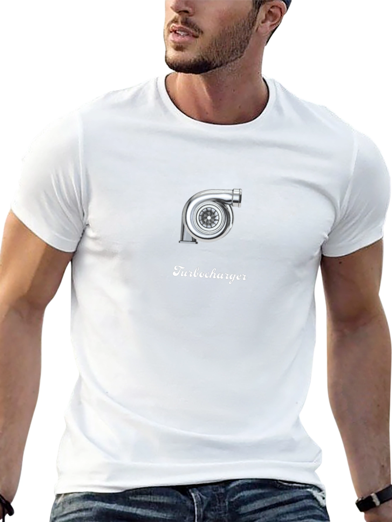 Turbocharger Graphic Tee - Black Cotton T-Shirt