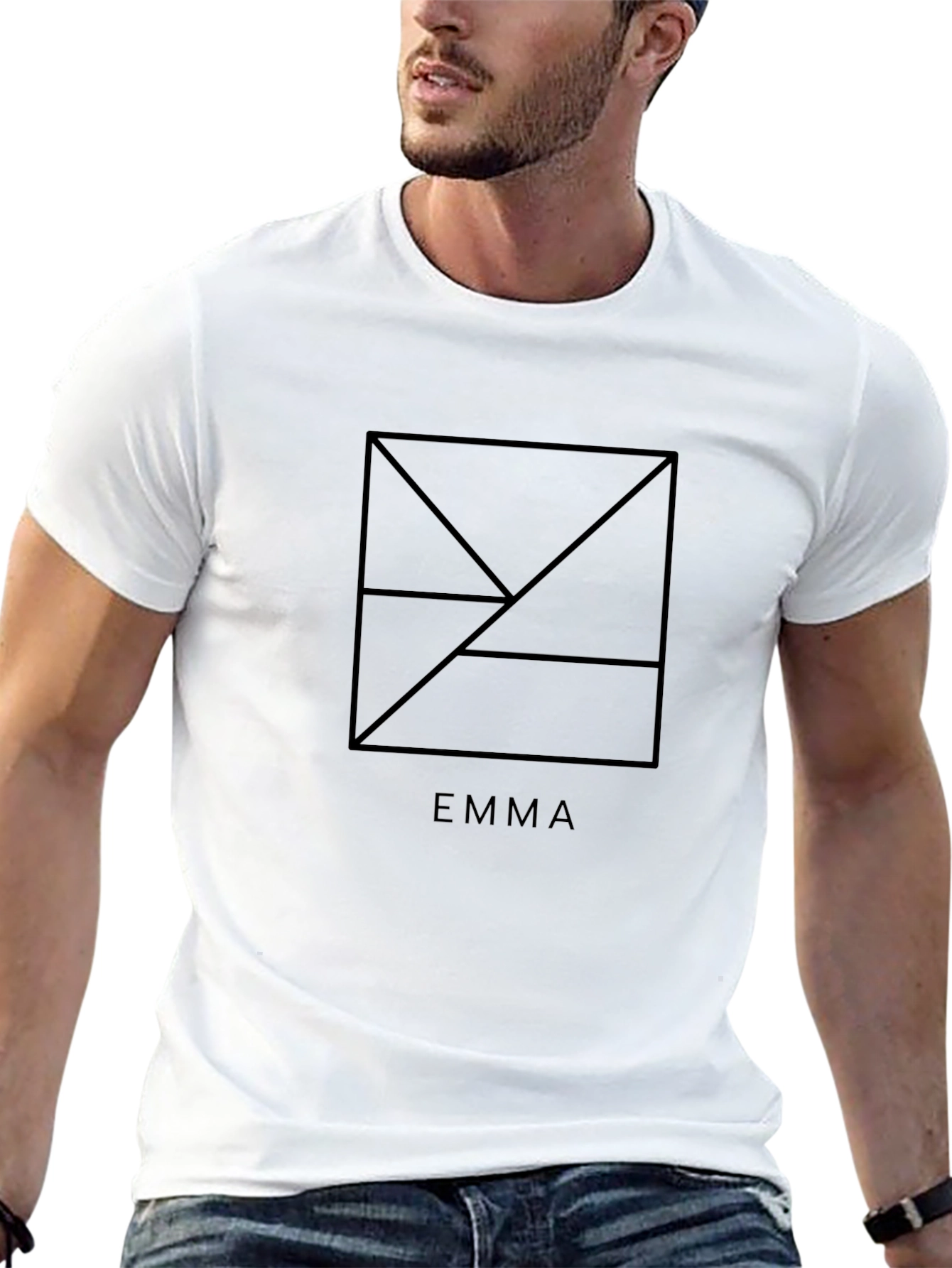 EMMA Geometric Black T-Shirt