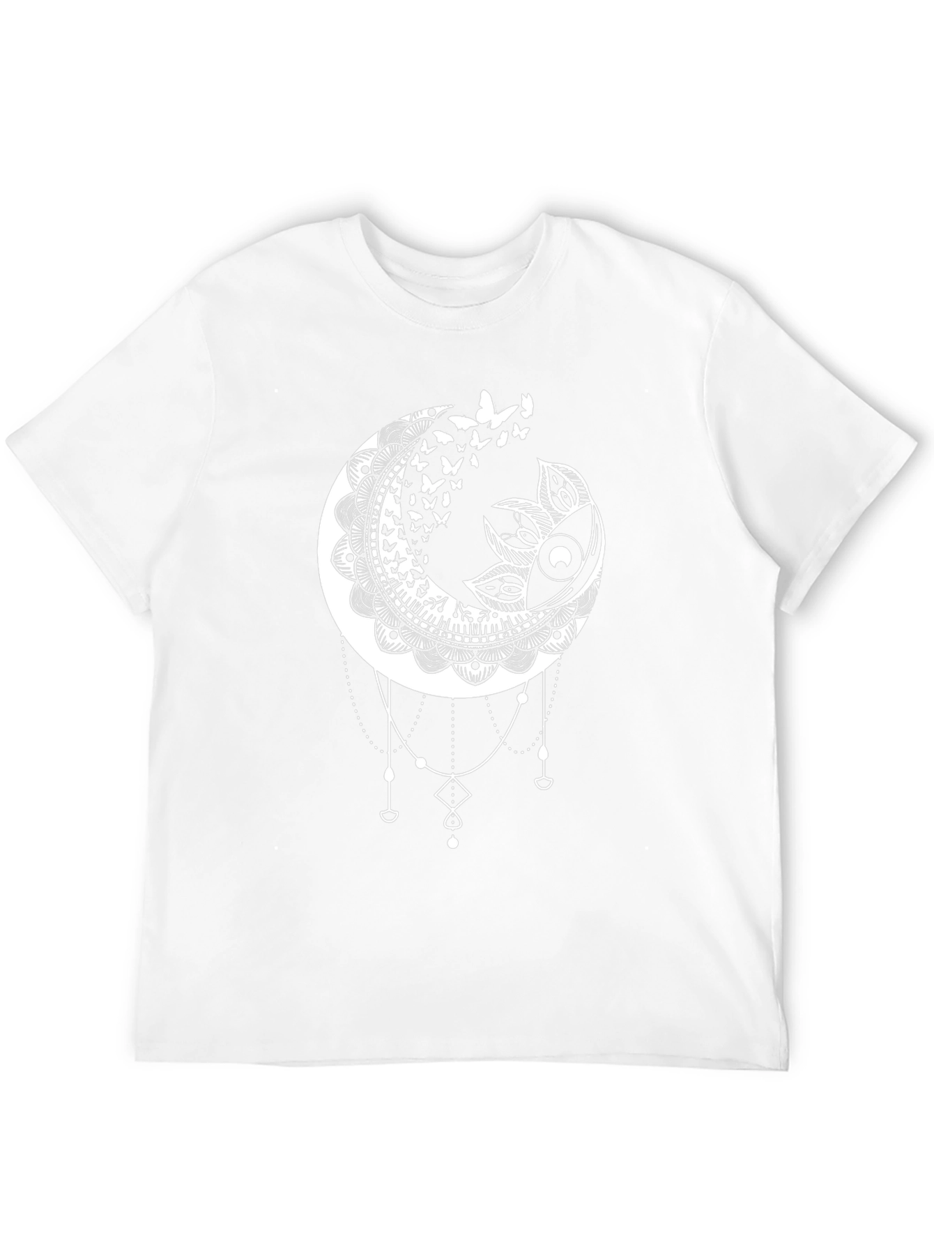 Moon Butterfly Mandala Black T-Shirt