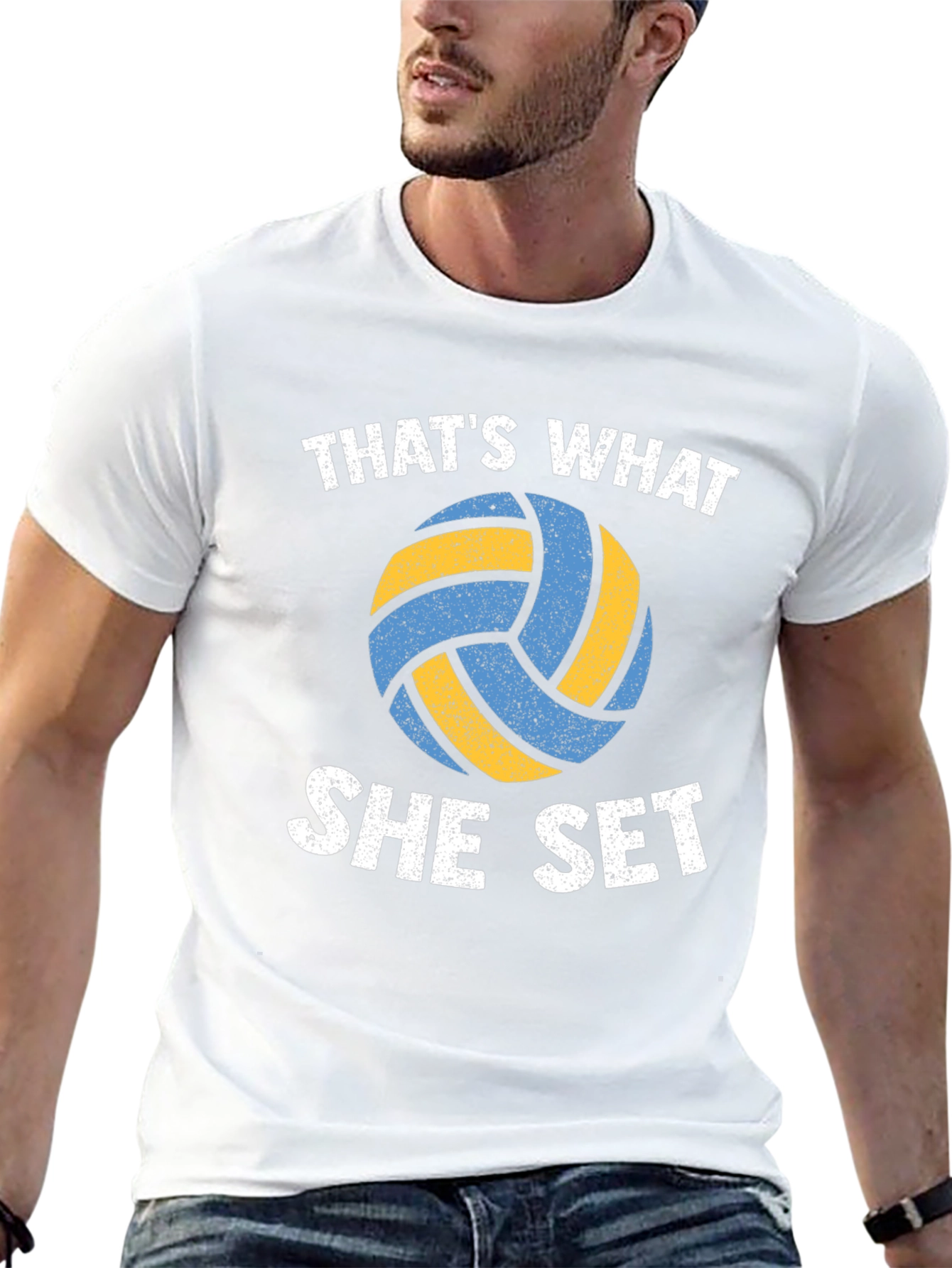 Volleyball Thats What She Set Black T-Shirt