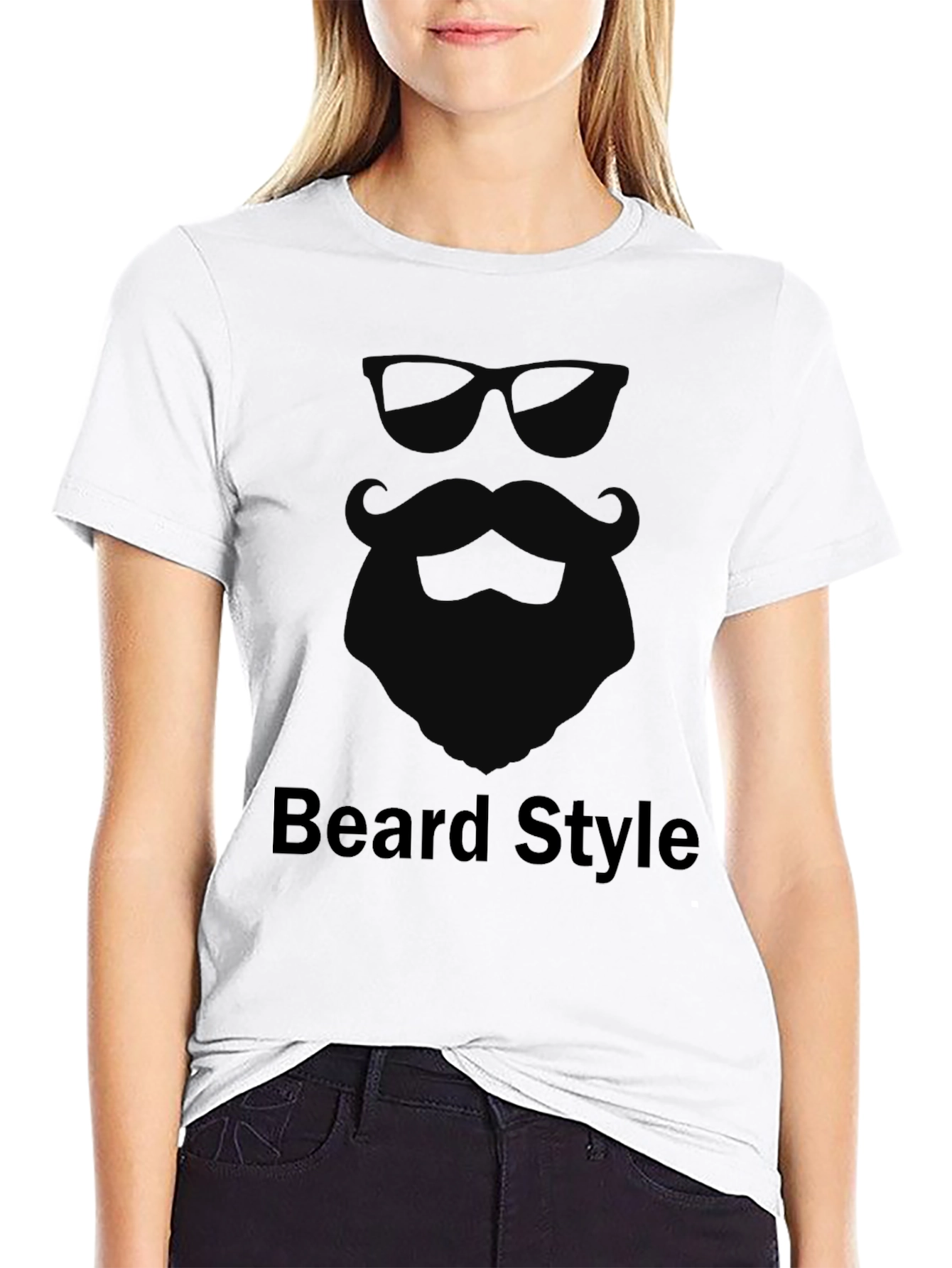 Cool Beard Style Graphic Tee - Mens Black T-Shirt