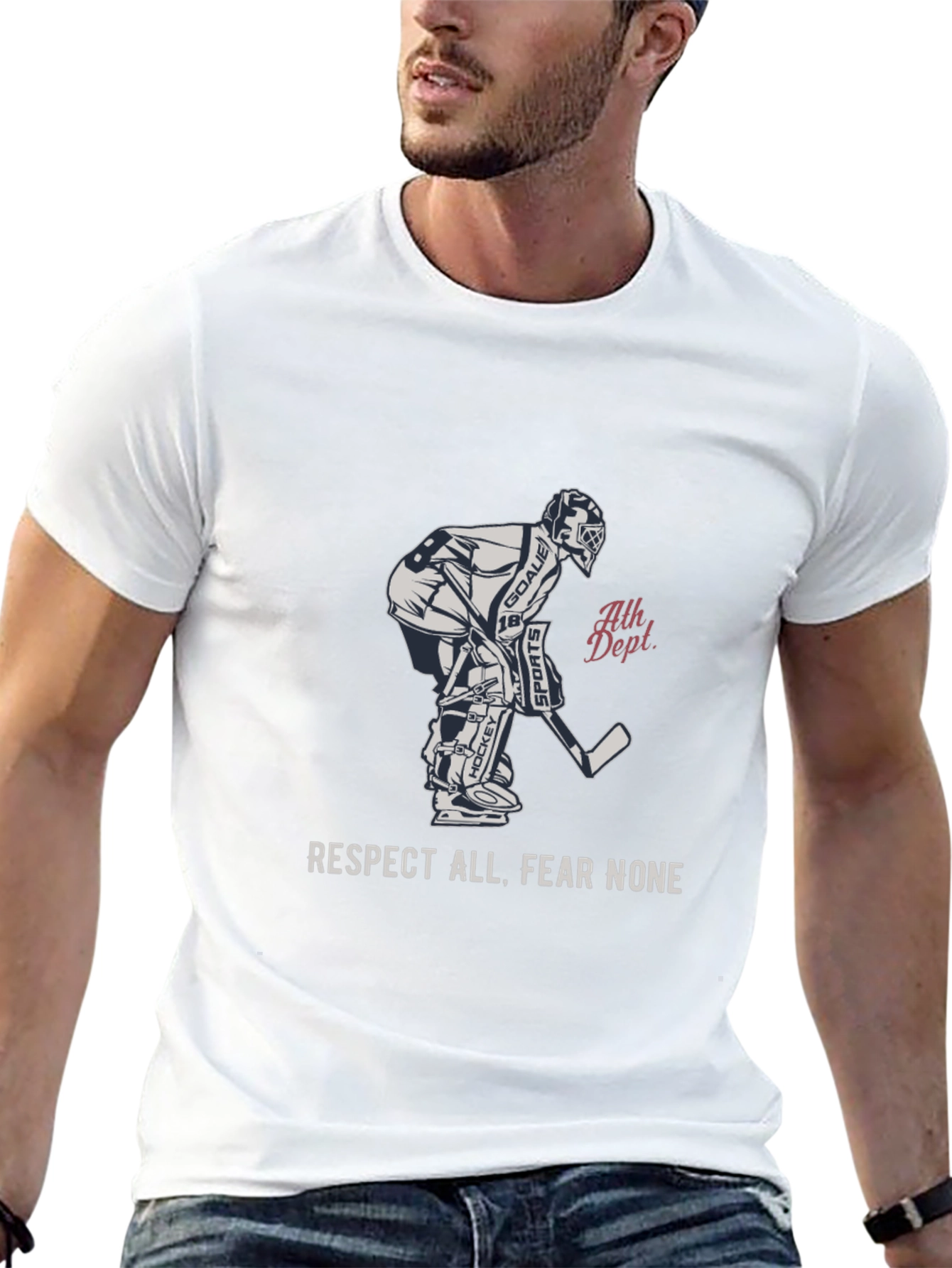 Hockey Goalie T-Shirt - Respect All Fear None
