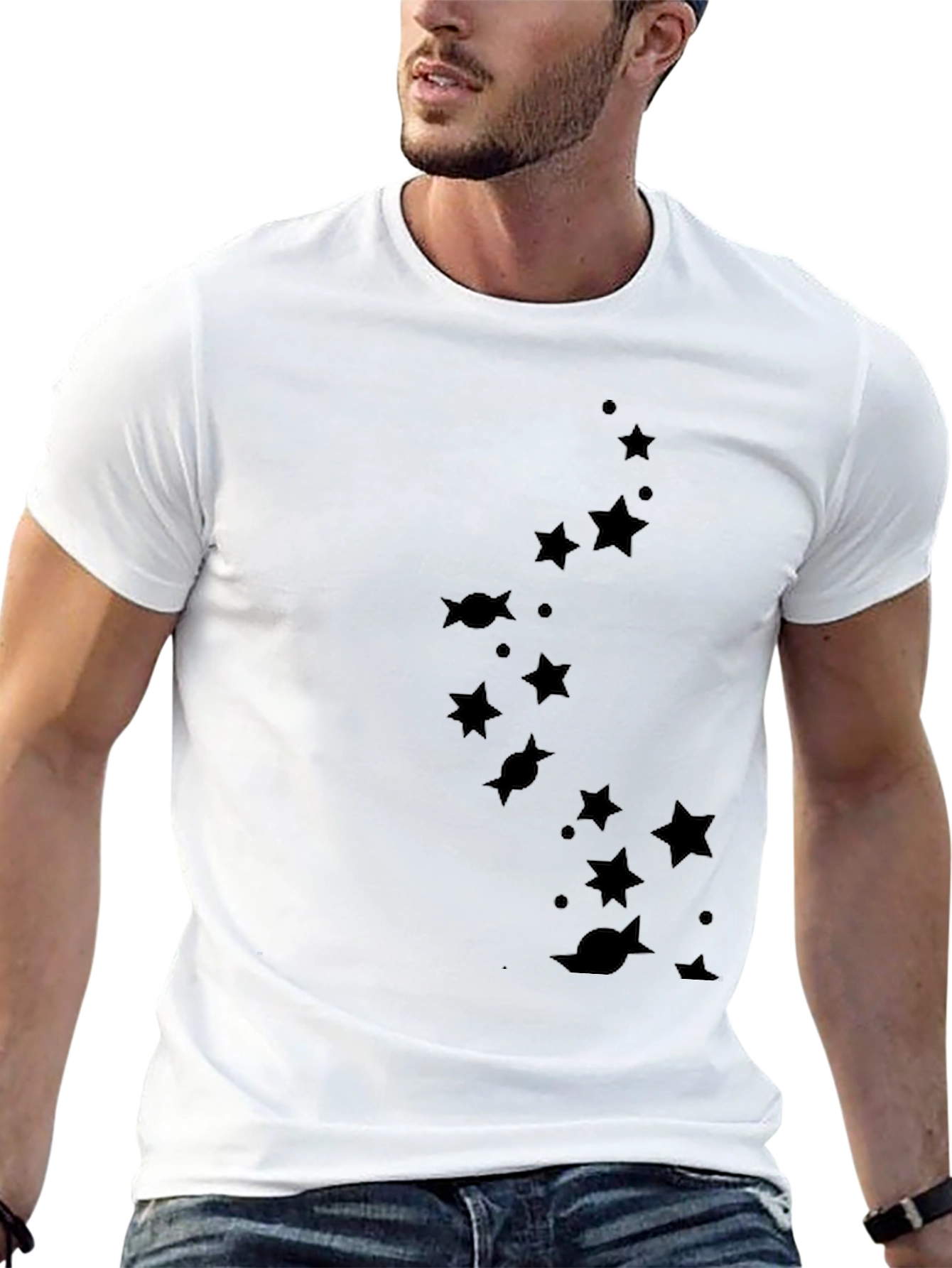 Star & Planet Tee - Mens Black Graphic T-Shirt