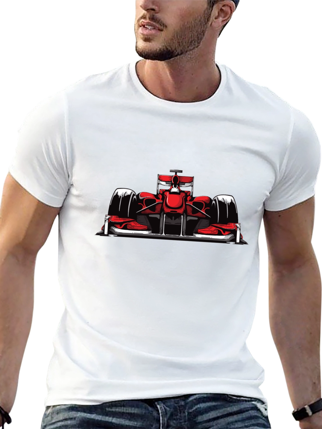 Formula 1 Racing Car Graphic Tee - Black