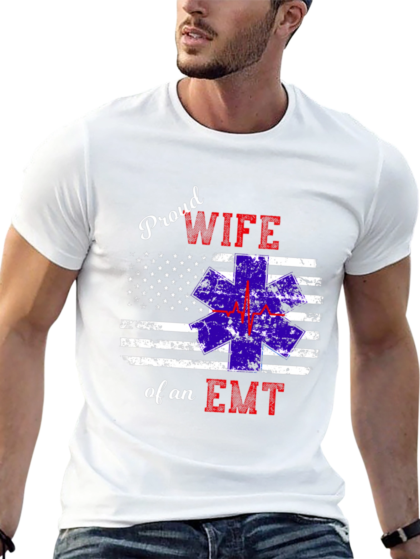Proud Wife of an EMT Graphic T-Shirt