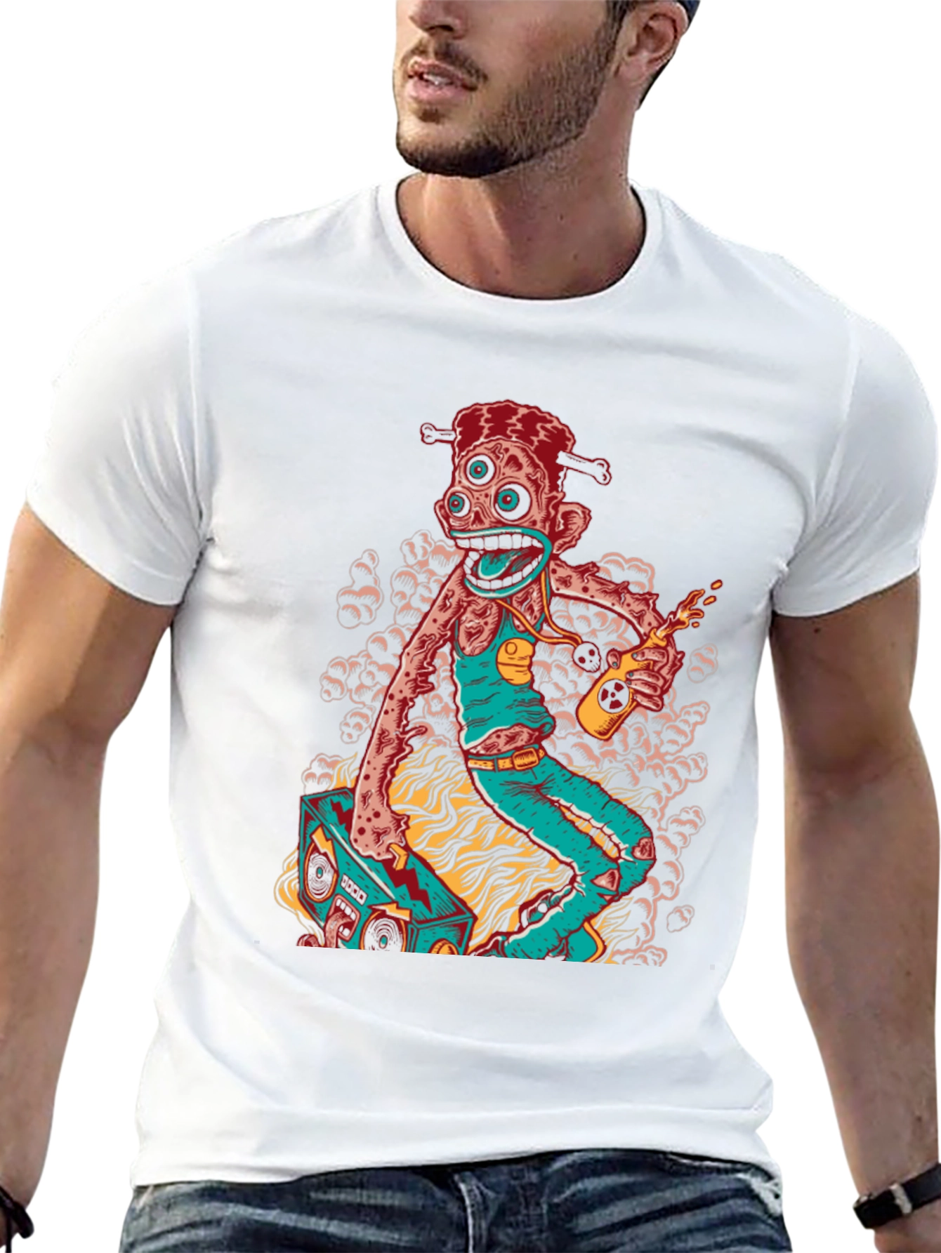 Groovy Zombie Boombox Graphic Tee