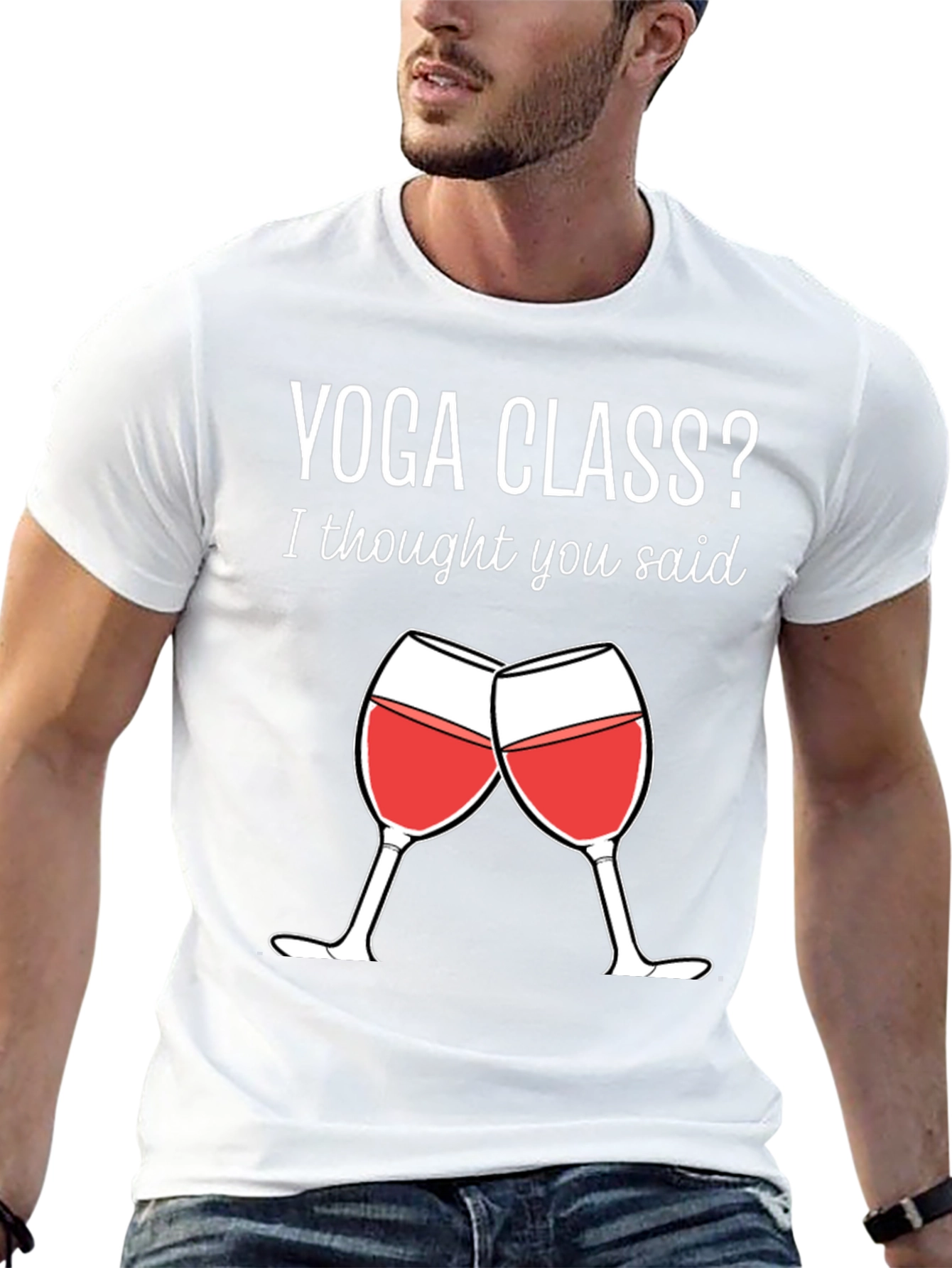 Funny Yoga Class Wine T-Shirt
