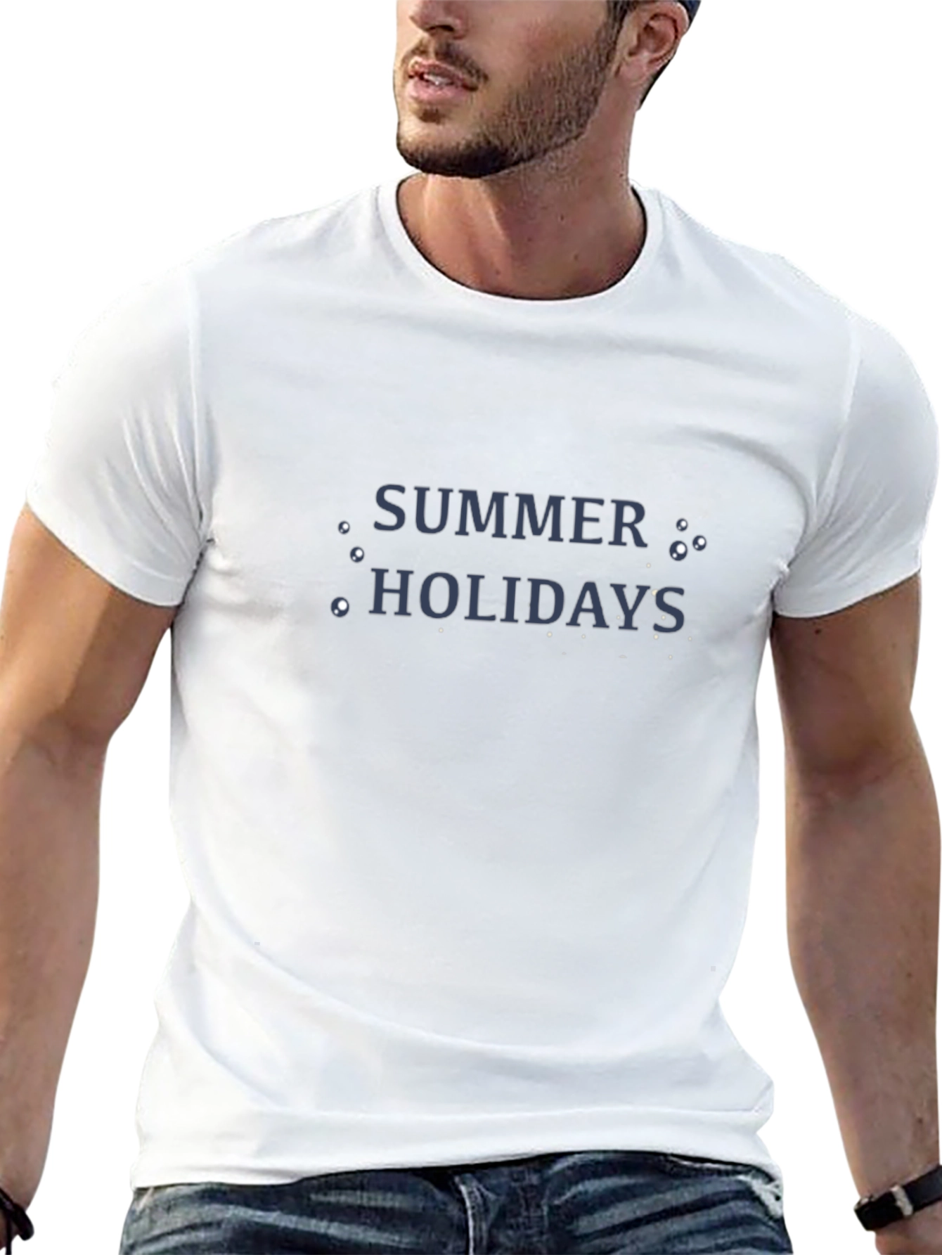 Summer Holidays Black Graphic Tee