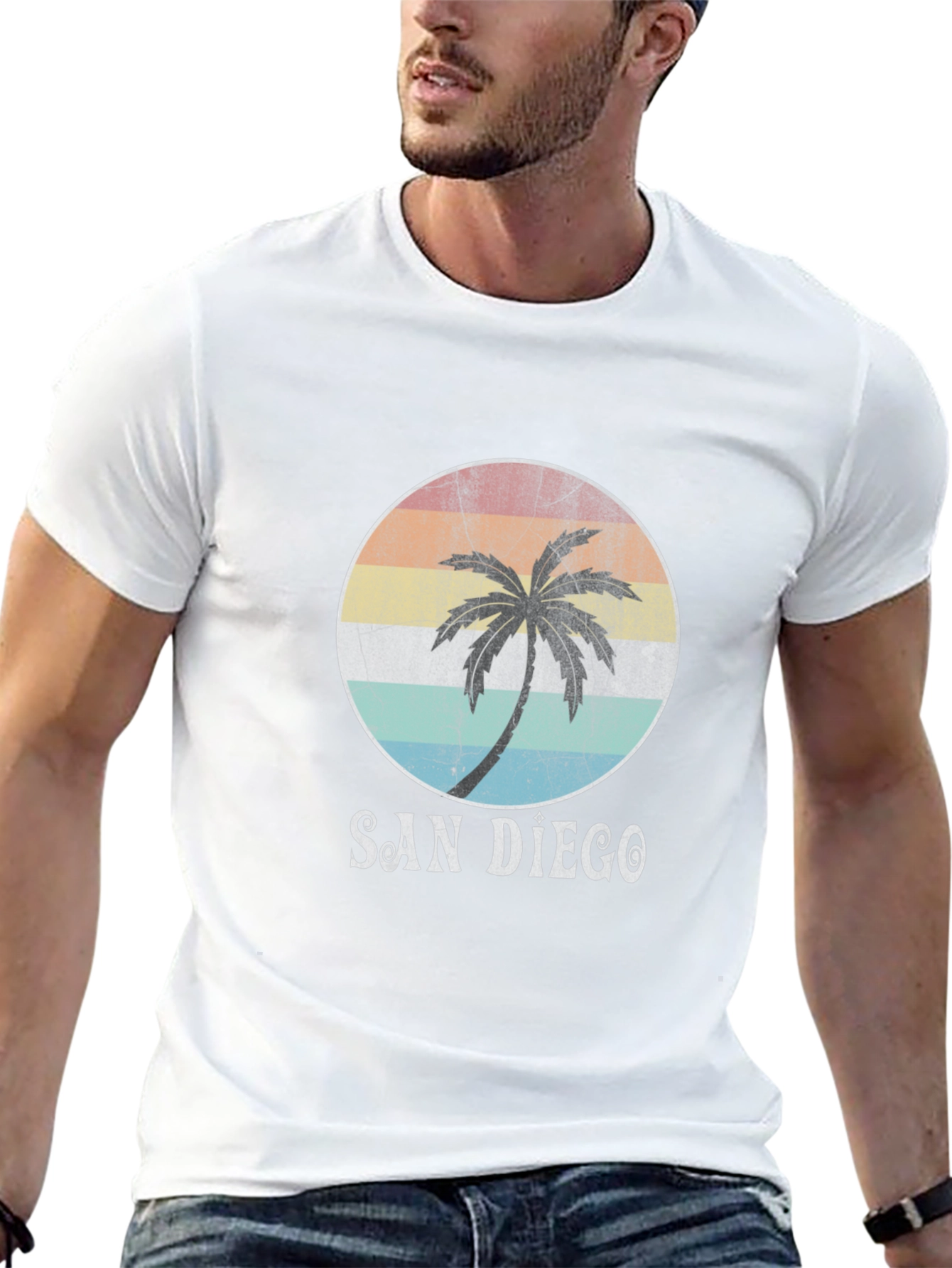 San Diego Palm Tee - Retro Graphic T-Shirt