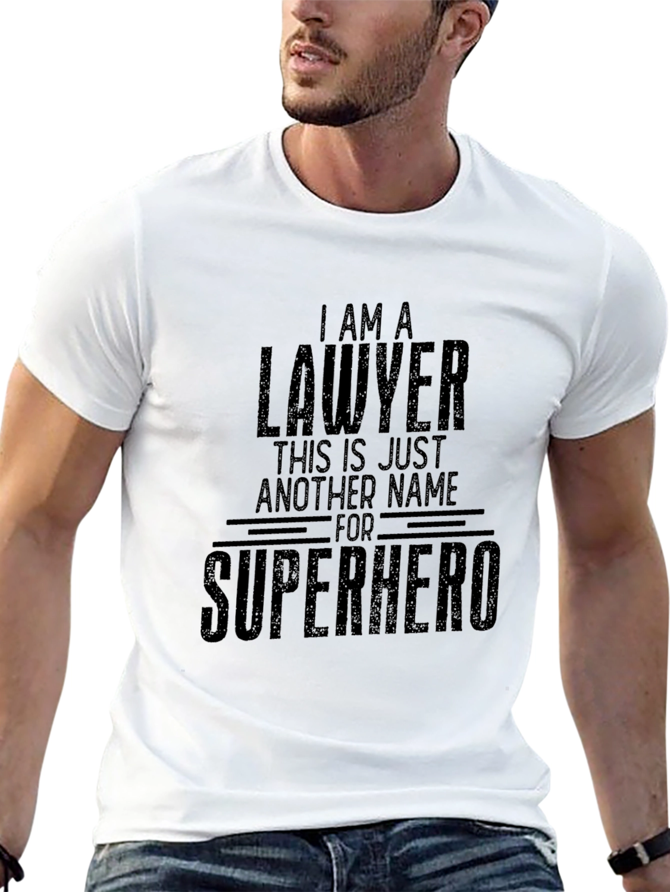 Lawyer Superhero T-Shirt - Black Graphic Tee