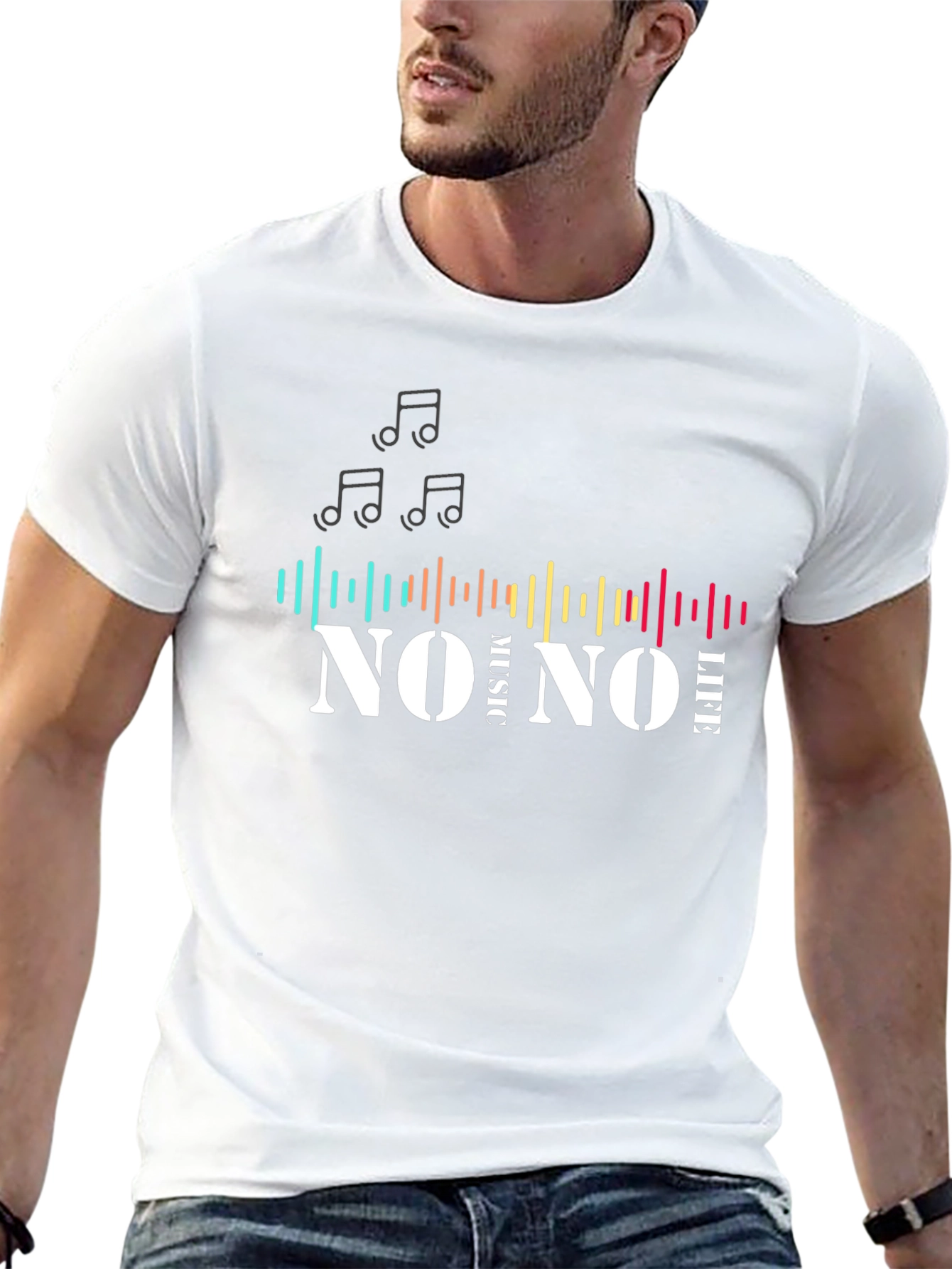 No Music No Life Black T-Shirt