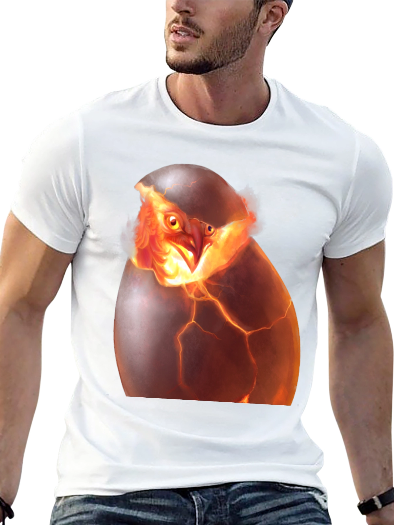 Phoenix Hatching T-Shirt - Fiery Bird Design