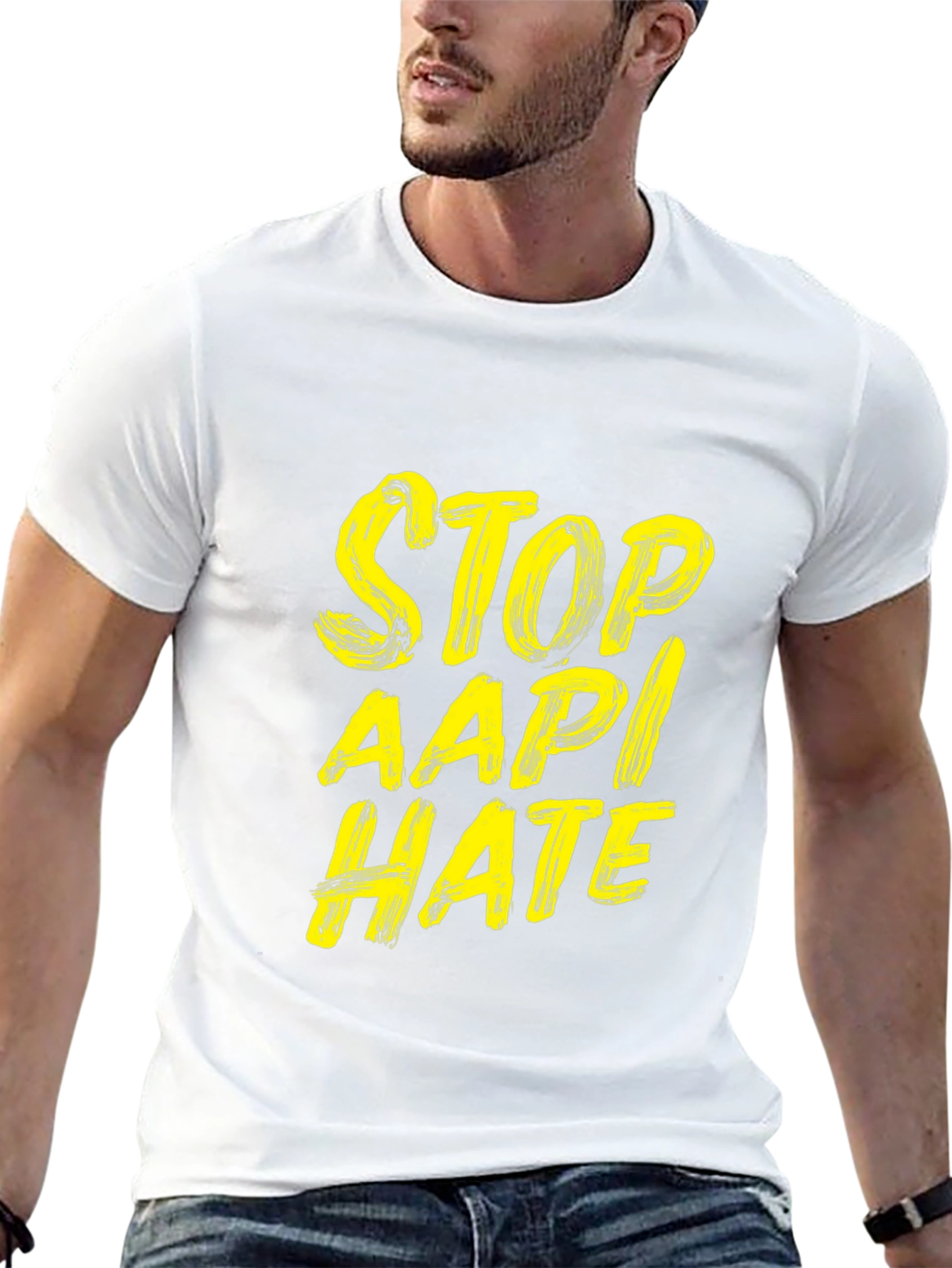 Stop AAPI Hate T-Shirt - Black Crew Neck Tee