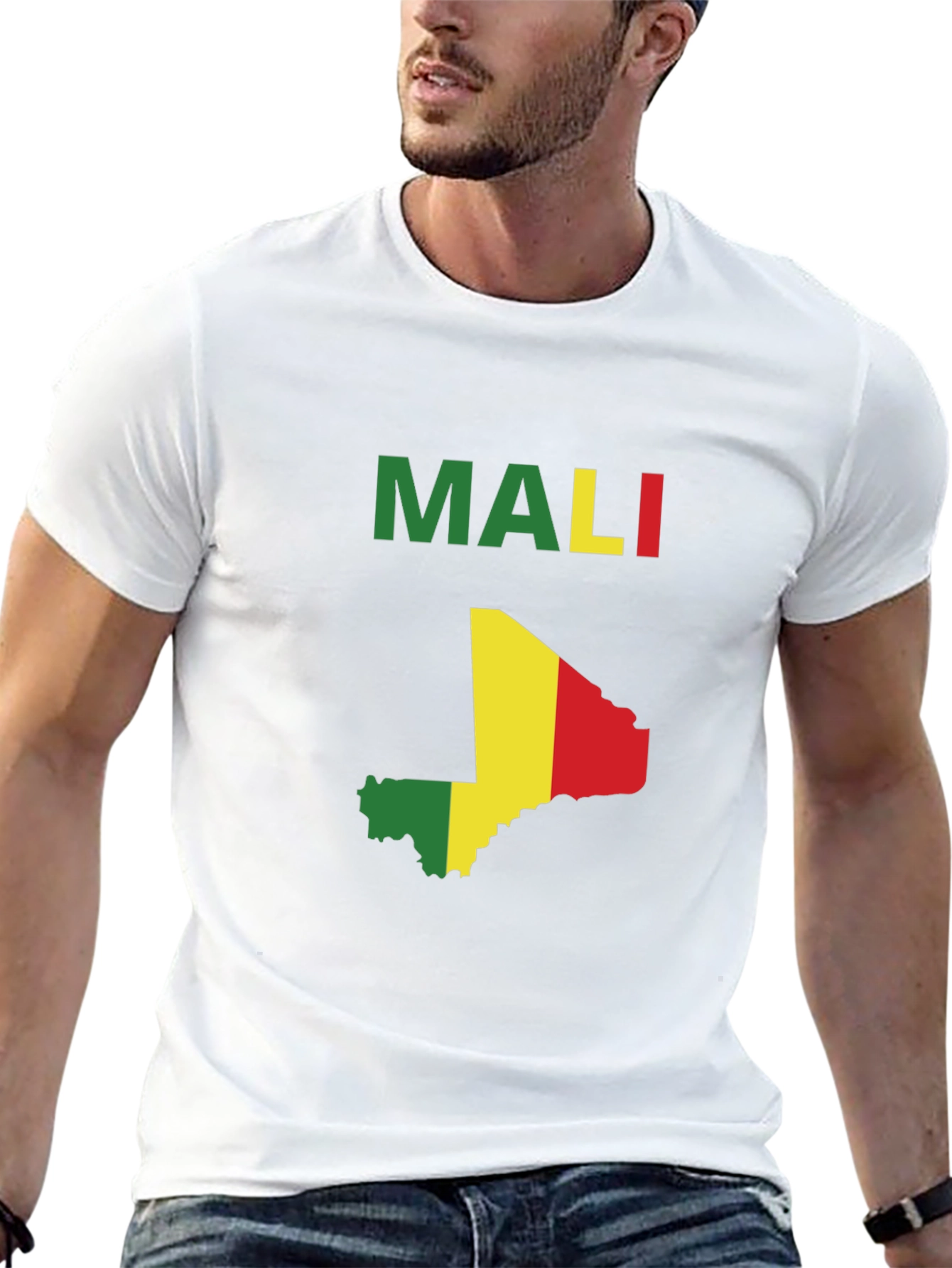 Mali Flag Map T-Shirt - Black