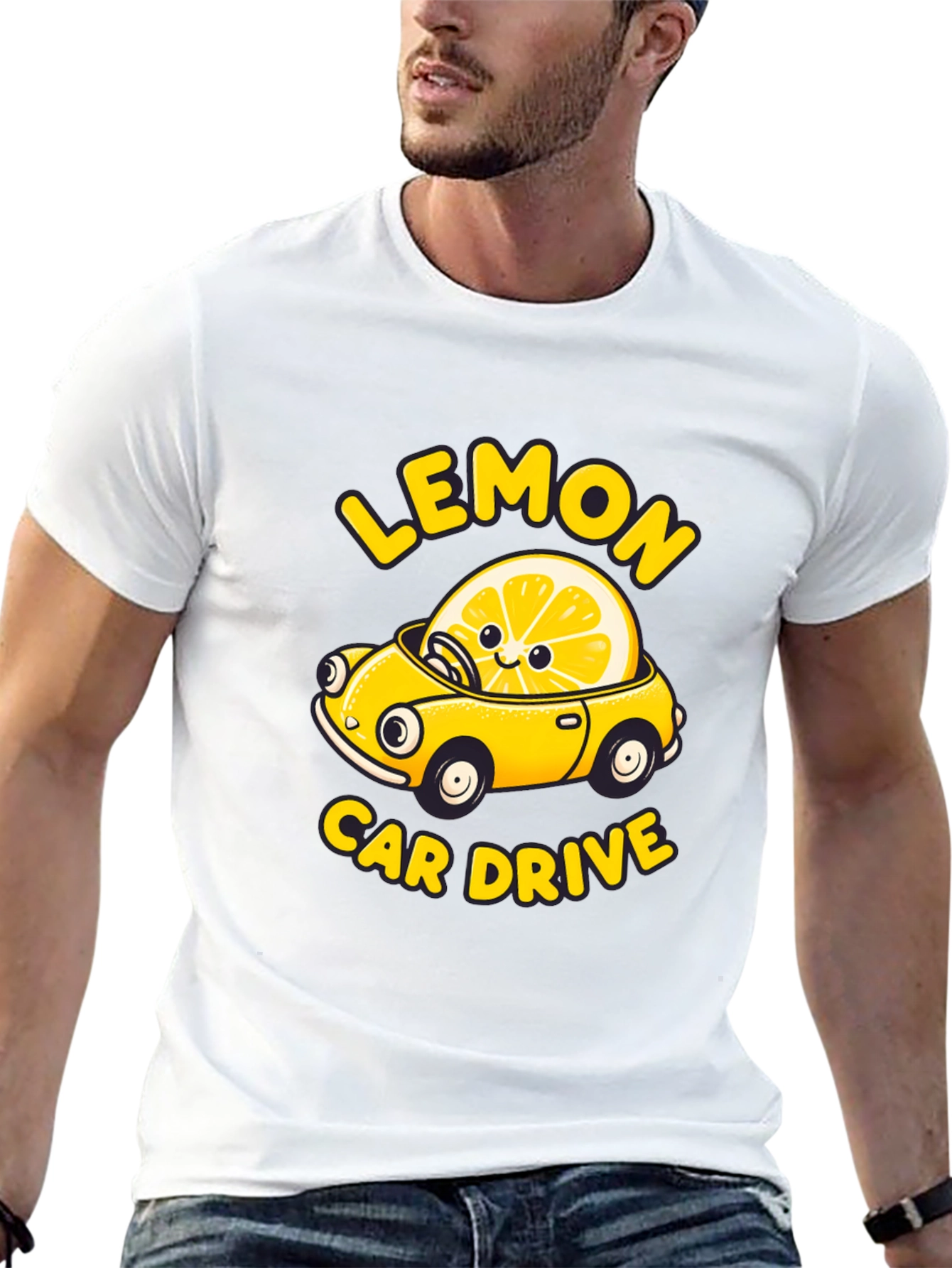 Lemon Car Drive Graphic Tee - Unique Design