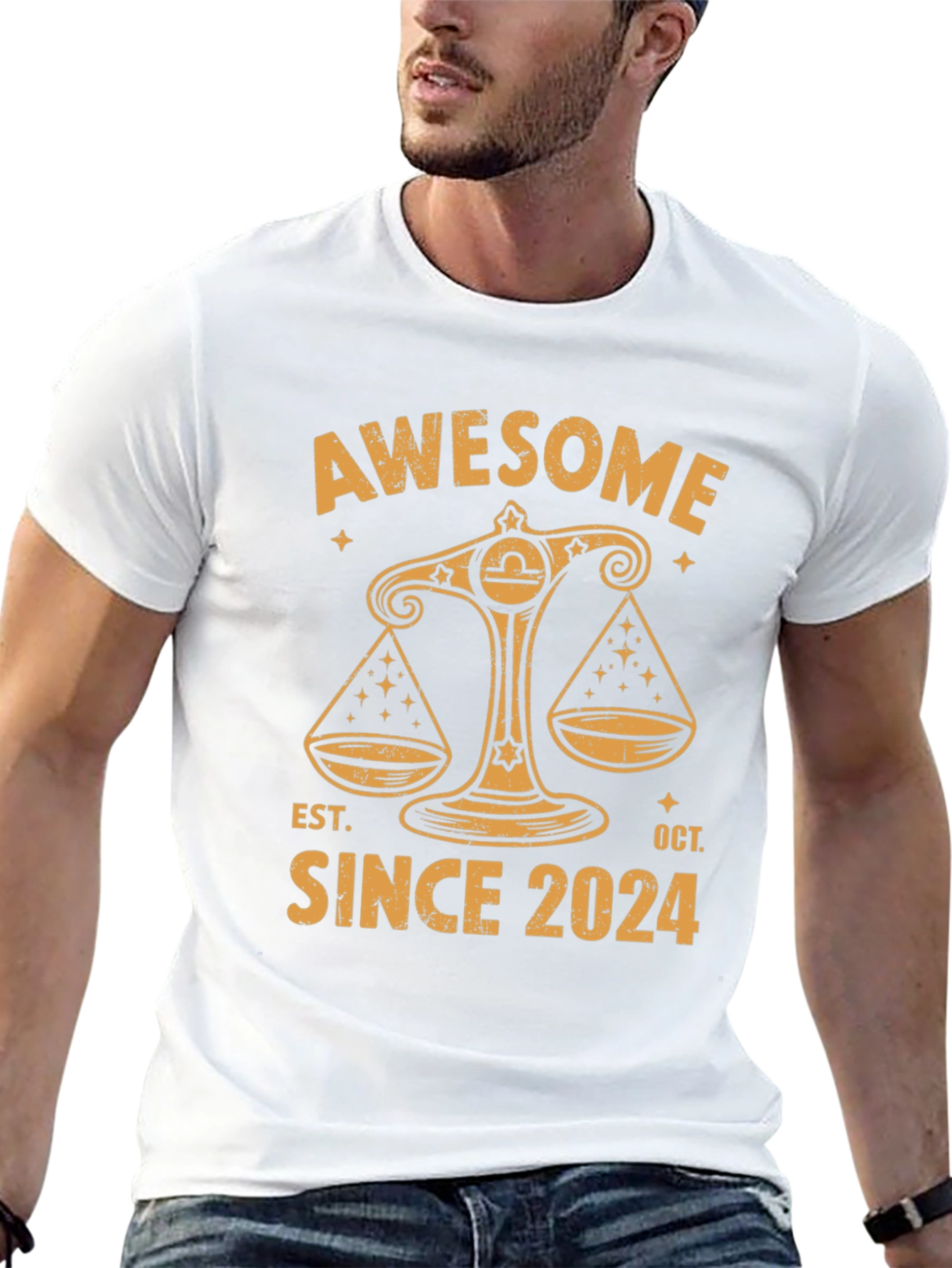 Awesome Since 2024 Libra Zodiac Black Tee