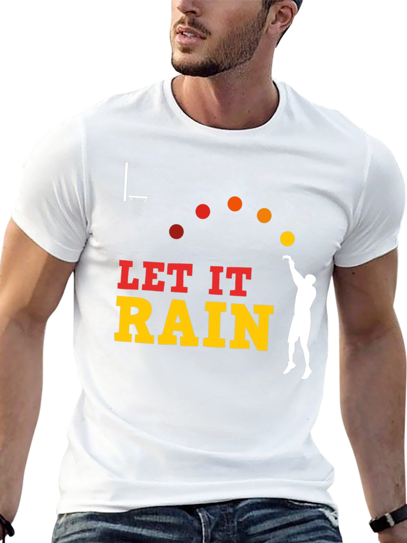 Let It Rain Basketball Graphic Tee - Black