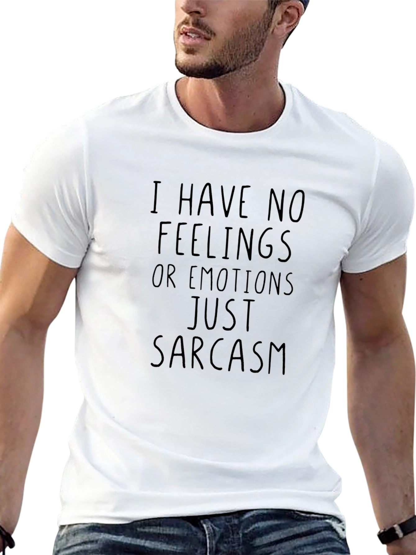 Sarcastic Humor Black T-Shirt - No Feelings