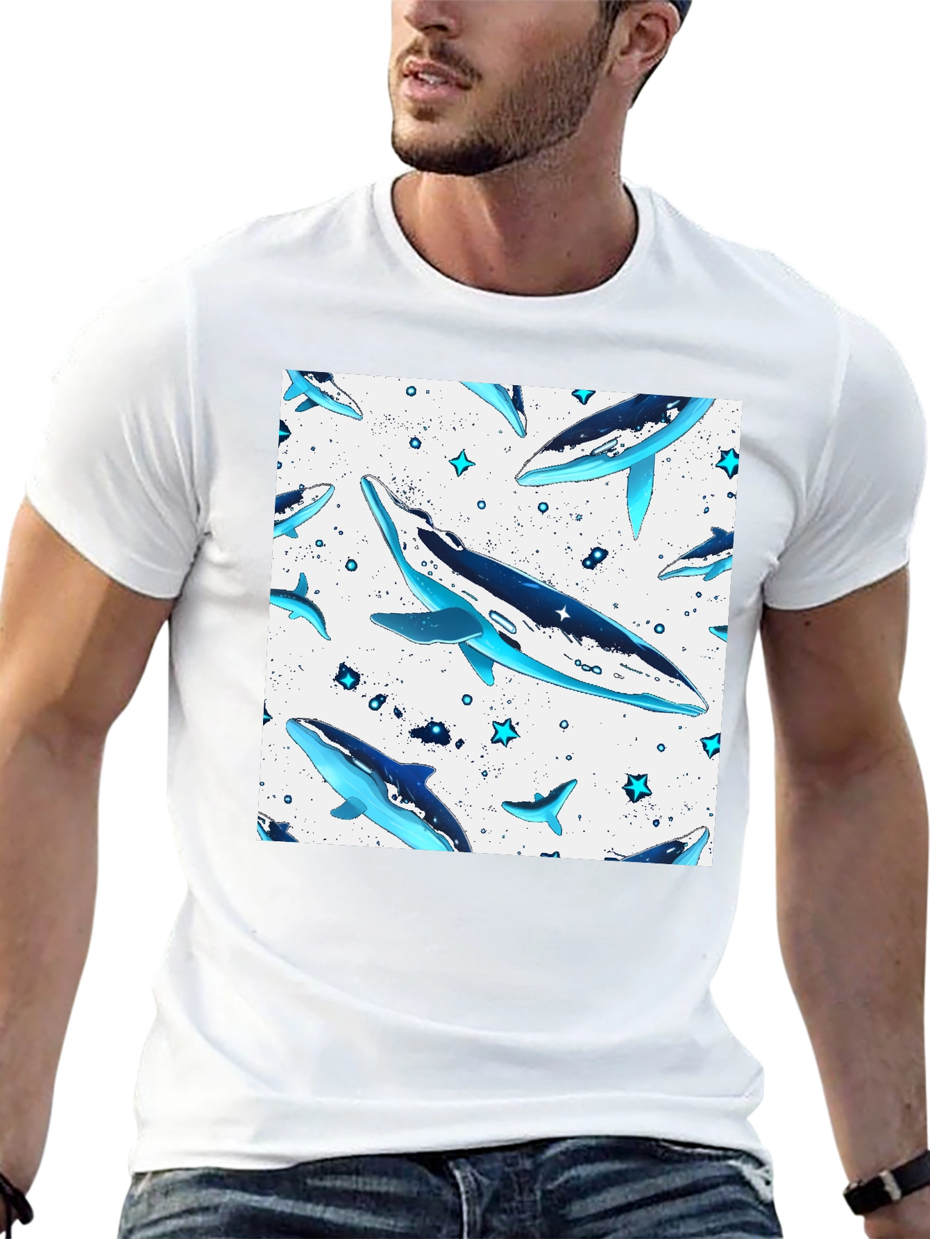 Whale Pattern T-Shirt - Stylish & Unique