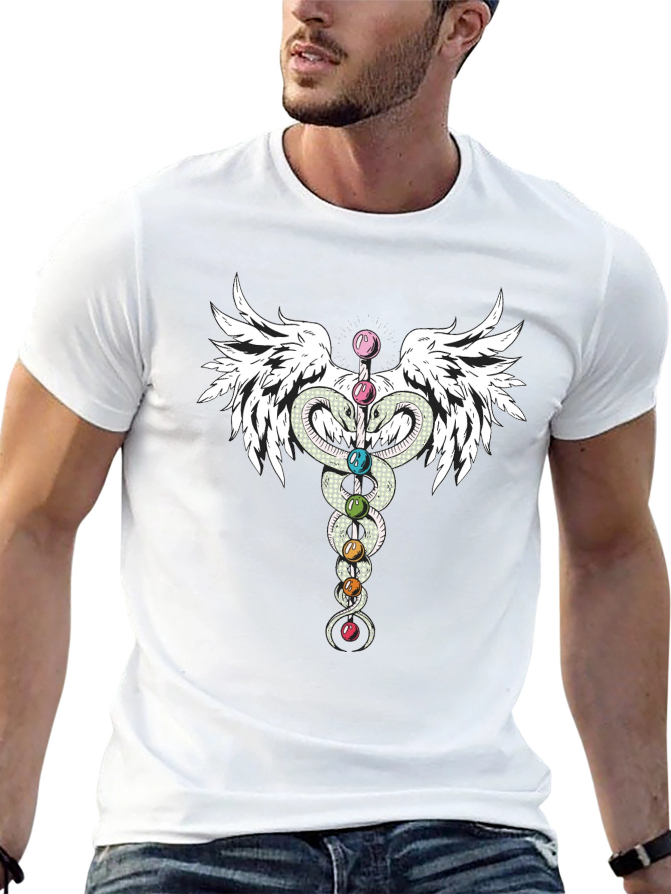 Chakra Caduceus Wings T-Shirt