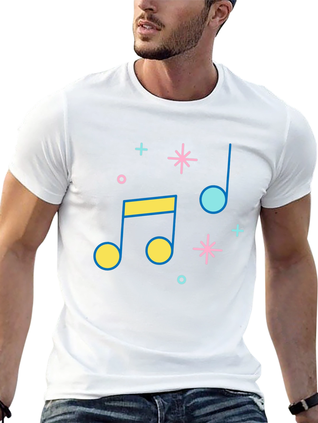 Musical Note Graphic Tee - Retro Style