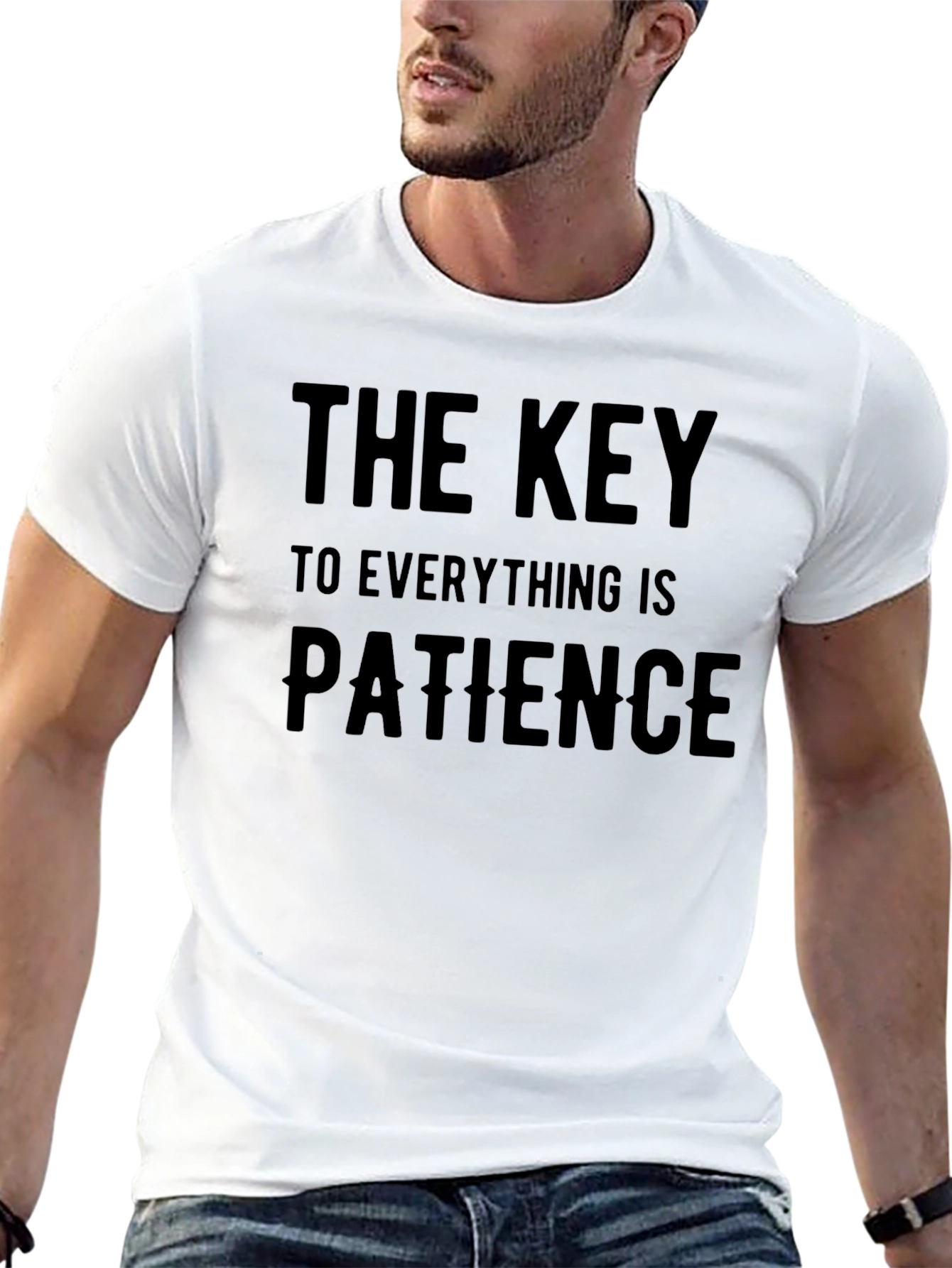 Patience is Key Graphic Tee - Black