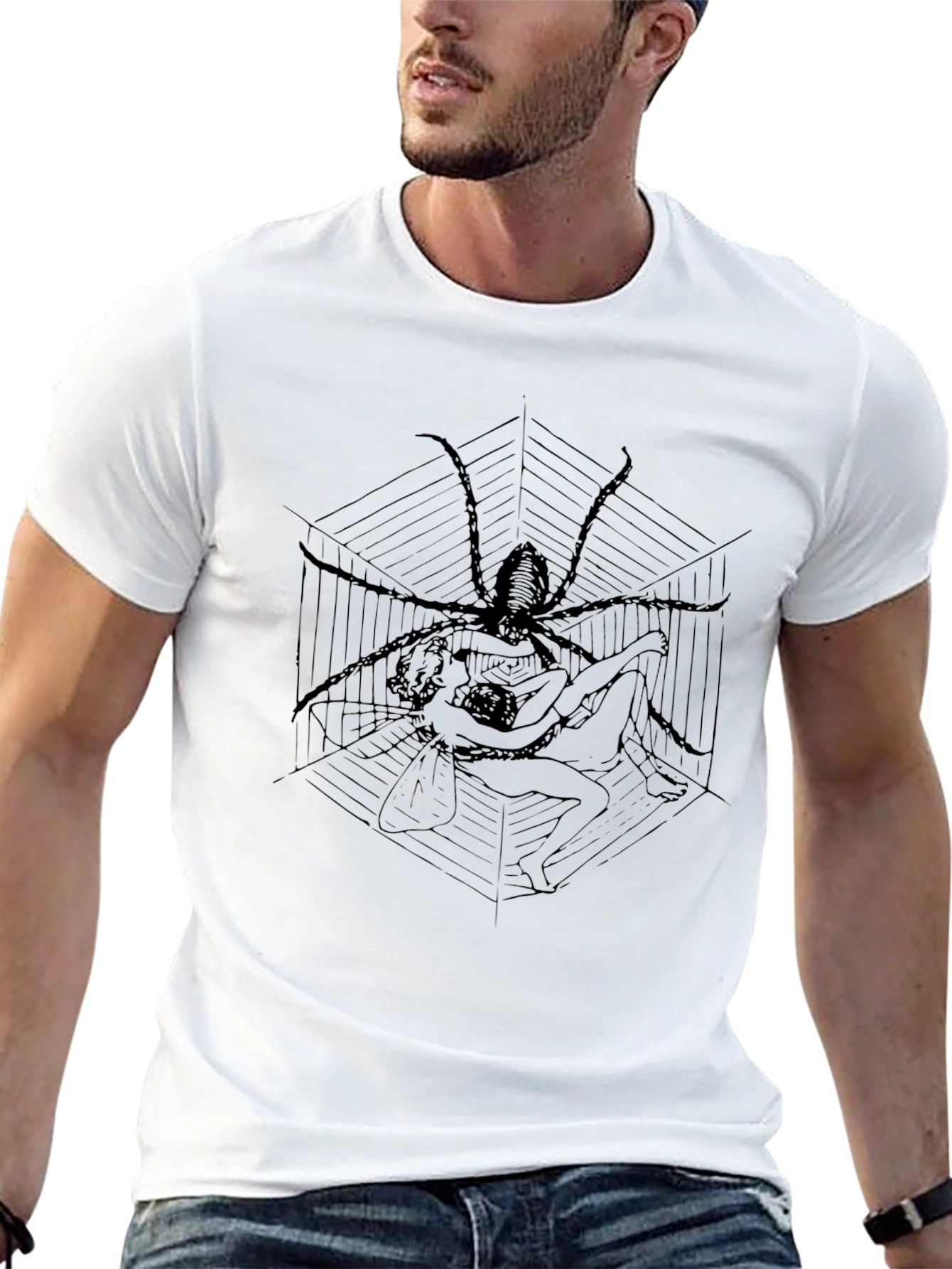 Spider Web Graphic Black Tee