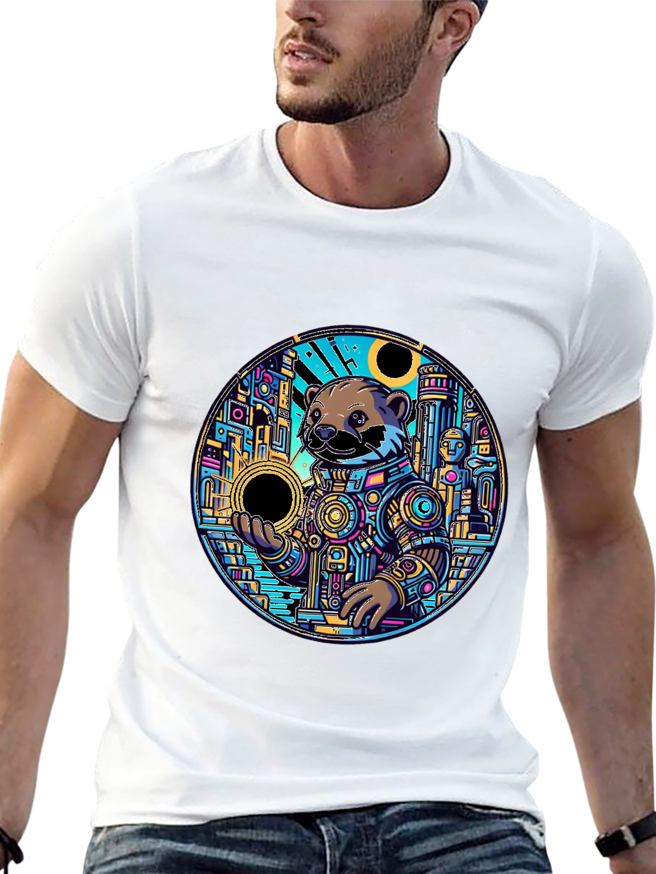 Otter Astronaut Graphic Tee - Unique Design