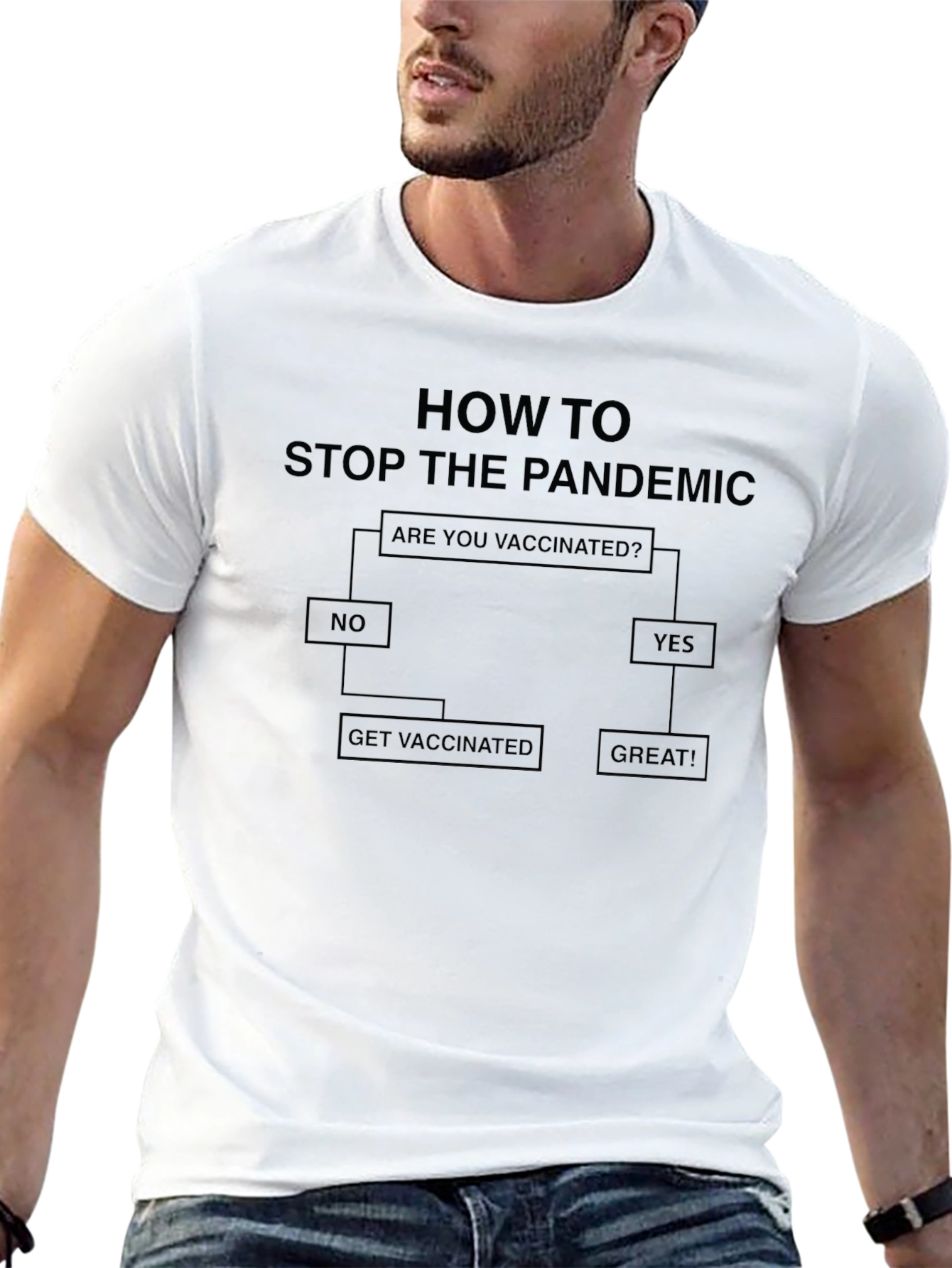 Vaccination Flowchart T-Shirt - Stop the Pandemic