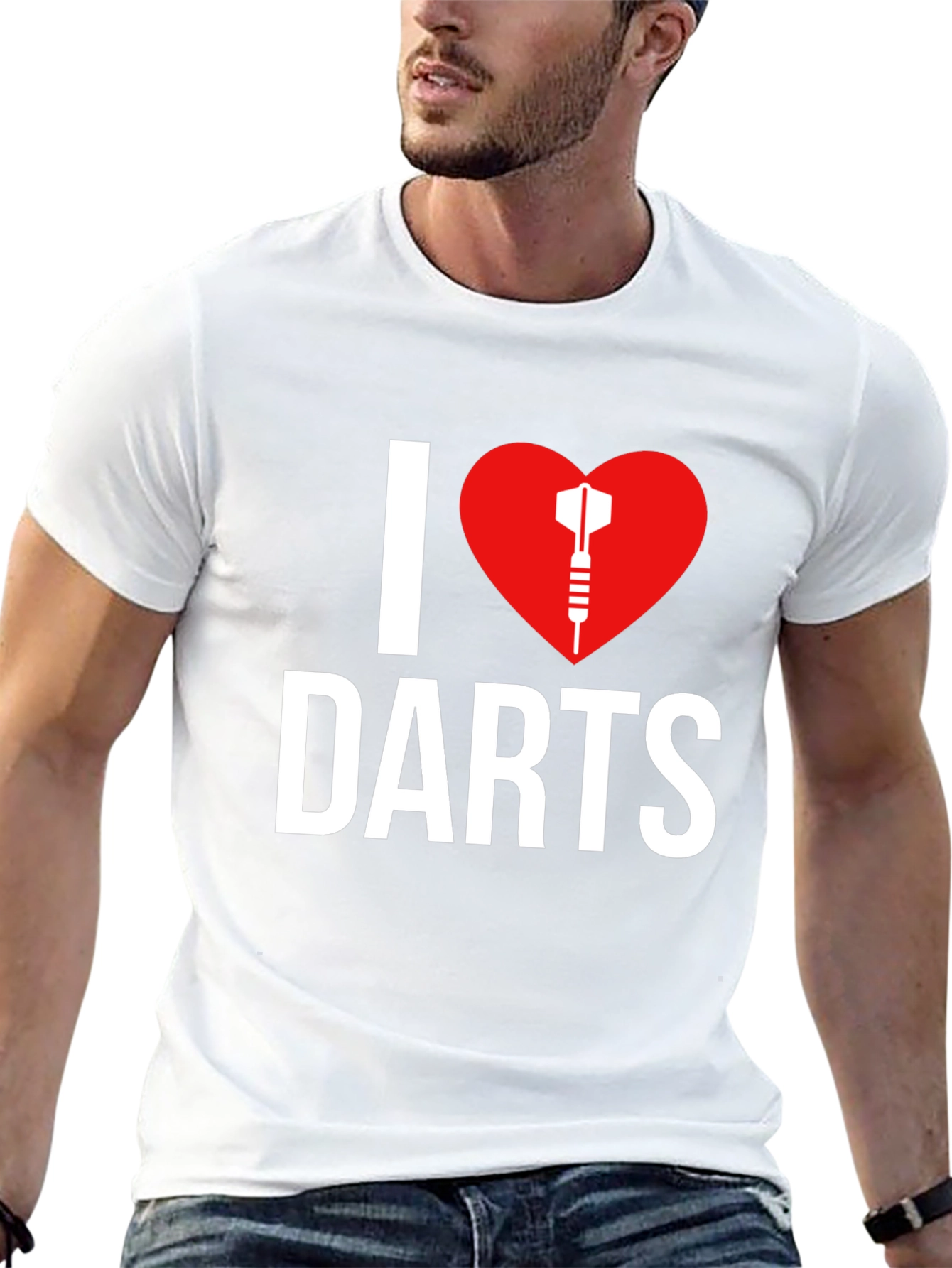 I Love Darts Graphic Tee - Black Casual T-Shirt