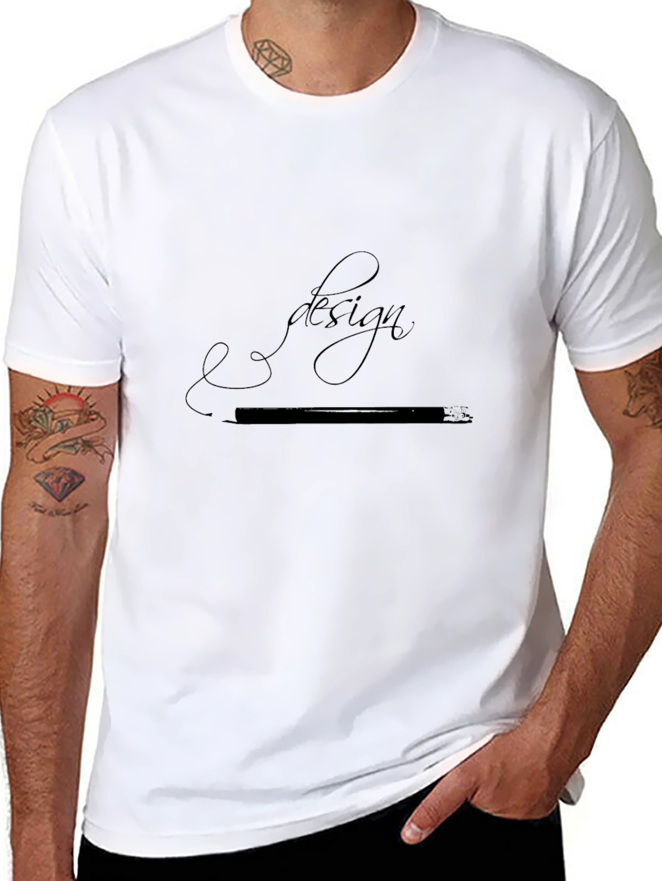 Stylish Black Graphic Tee - Design Script