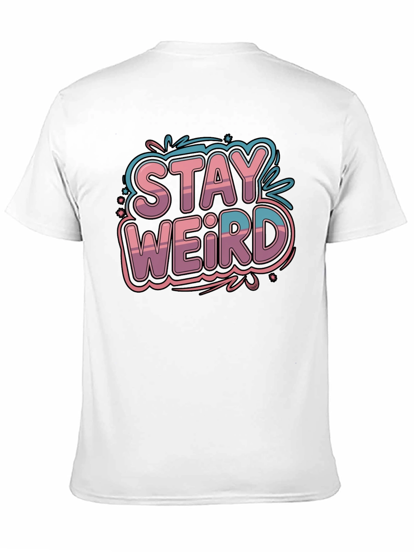 Stay Weird Graphic Tee - Black Cotton Blend