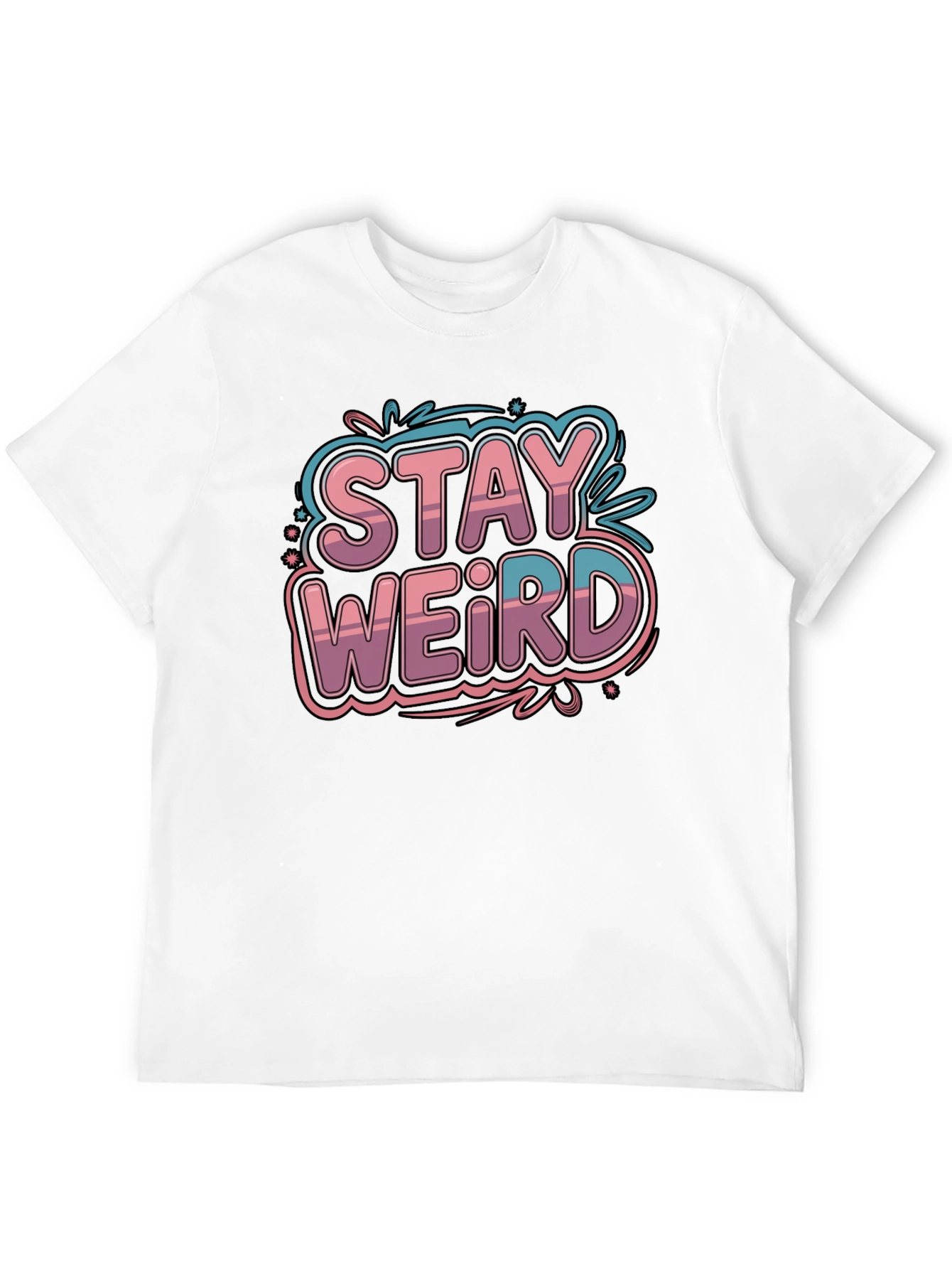 Stay Weird Graphic Tee - Black Cotton Blend