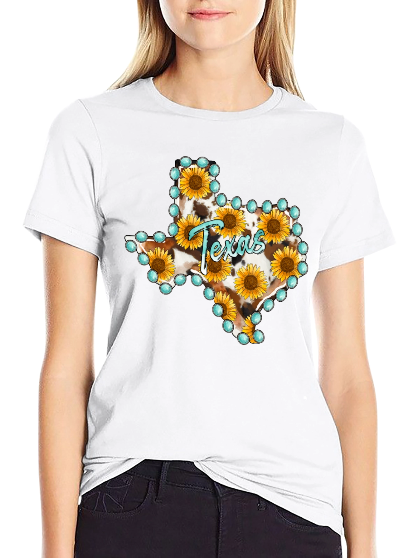 Texas Sunflower Graphic Print T-Shirt