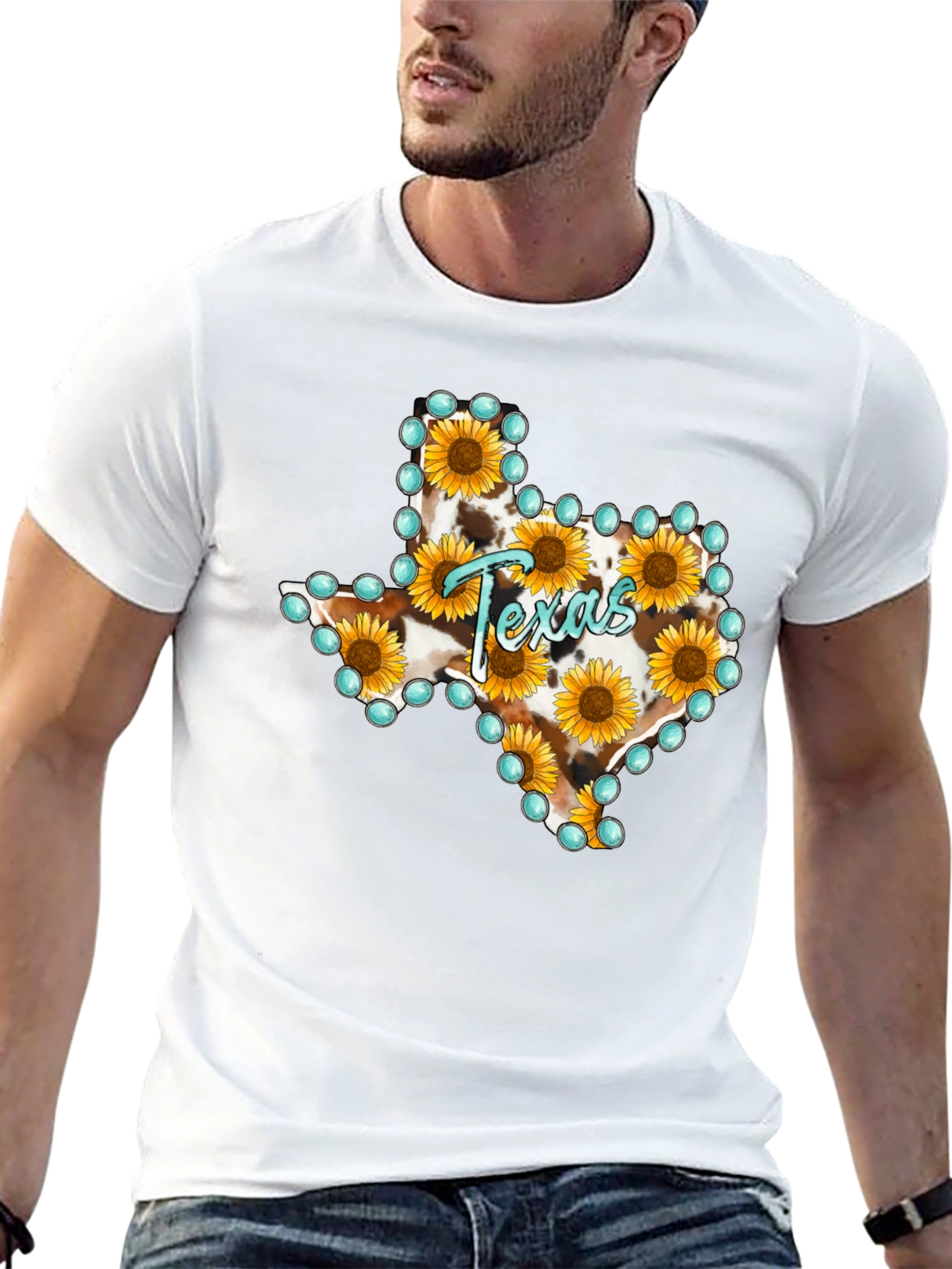 Texas Sunflower Graphic Print T-Shirt