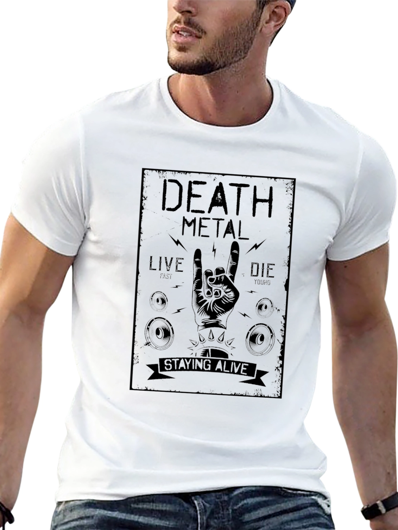 Death Metal Live Die Staying Alive Black T-Shirt
