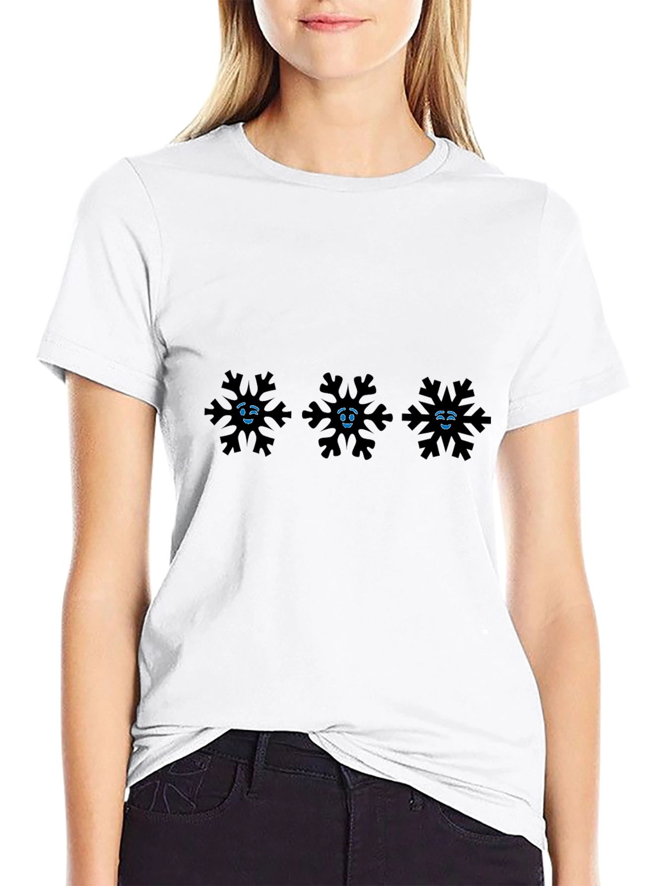 Snowflake Emoji T-Shirt - Black Graphic Tee