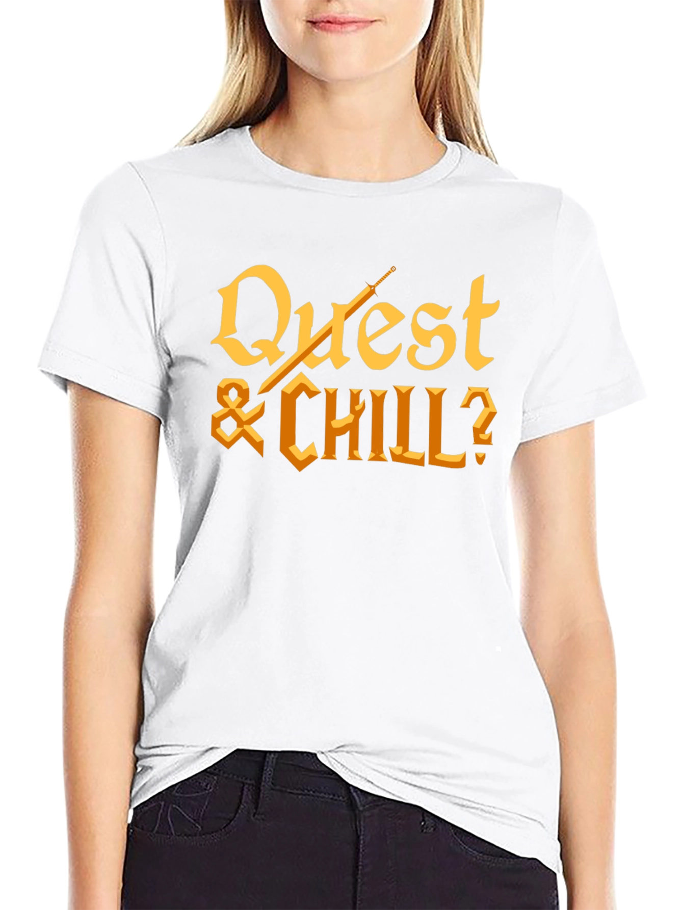 Quest & Chill? Graphic Tee - Black Cotton T-Shirt