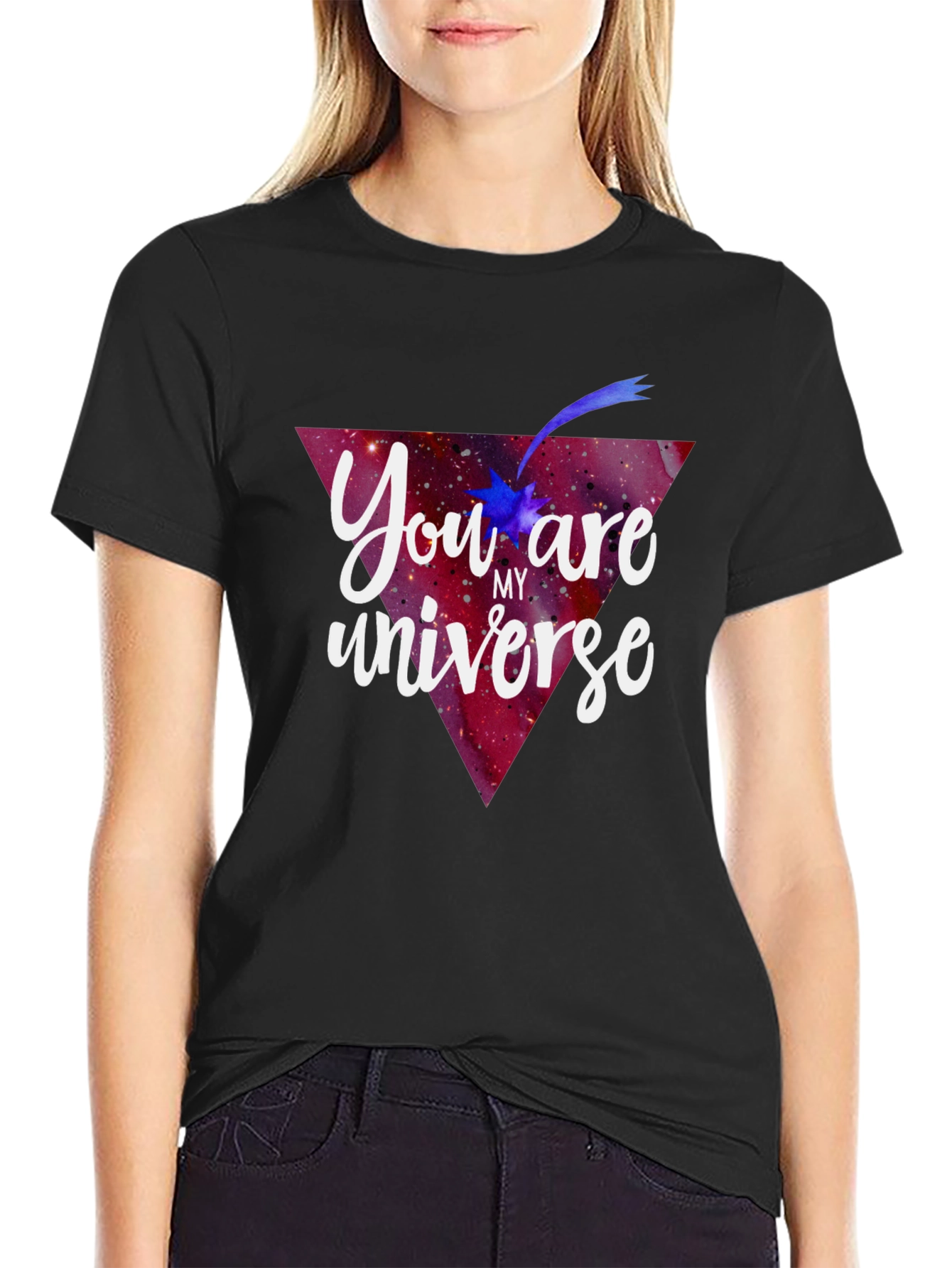 You are my Universe Black Graphic Tee