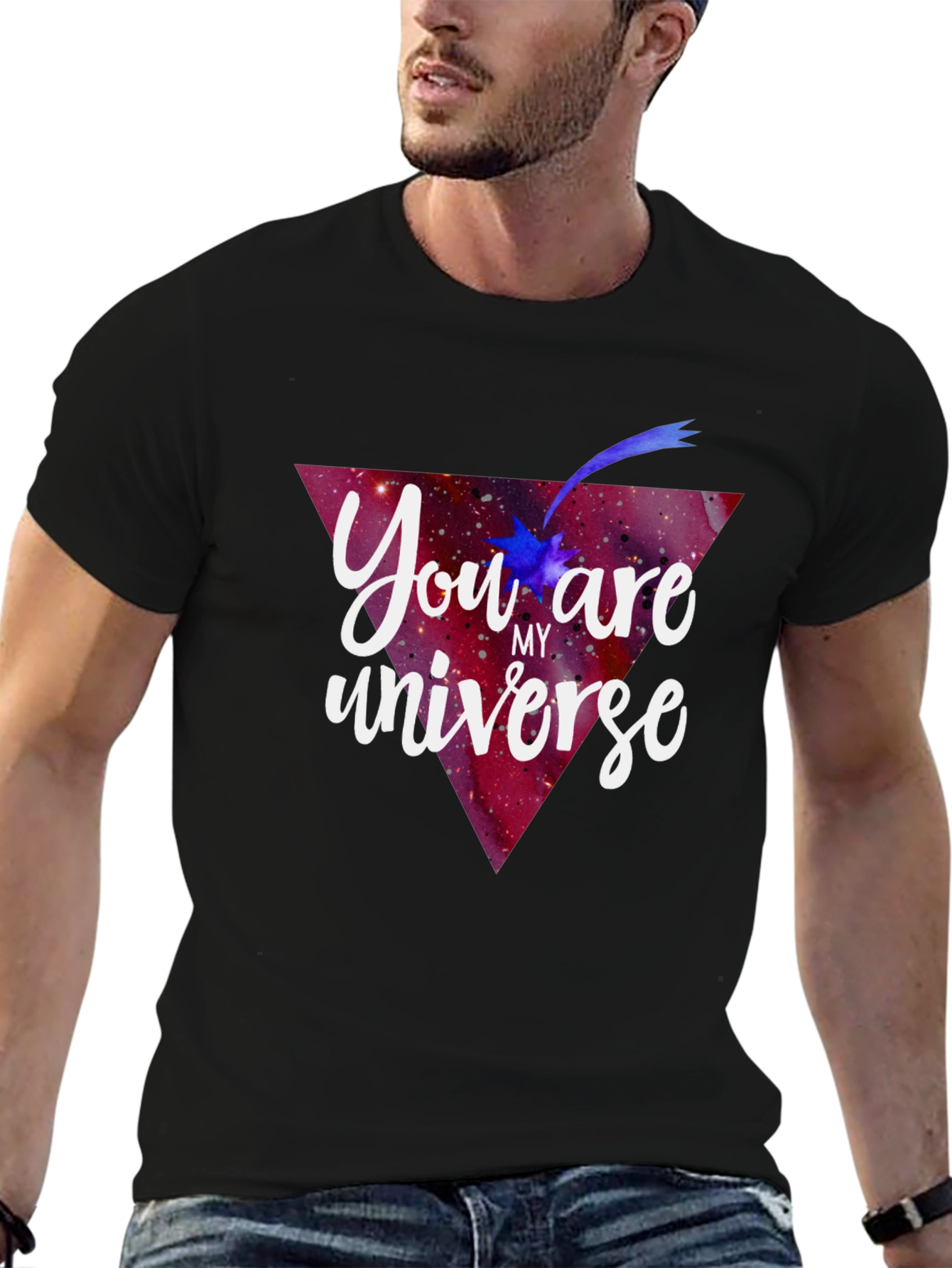 You are my Universe Black Graphic Tee