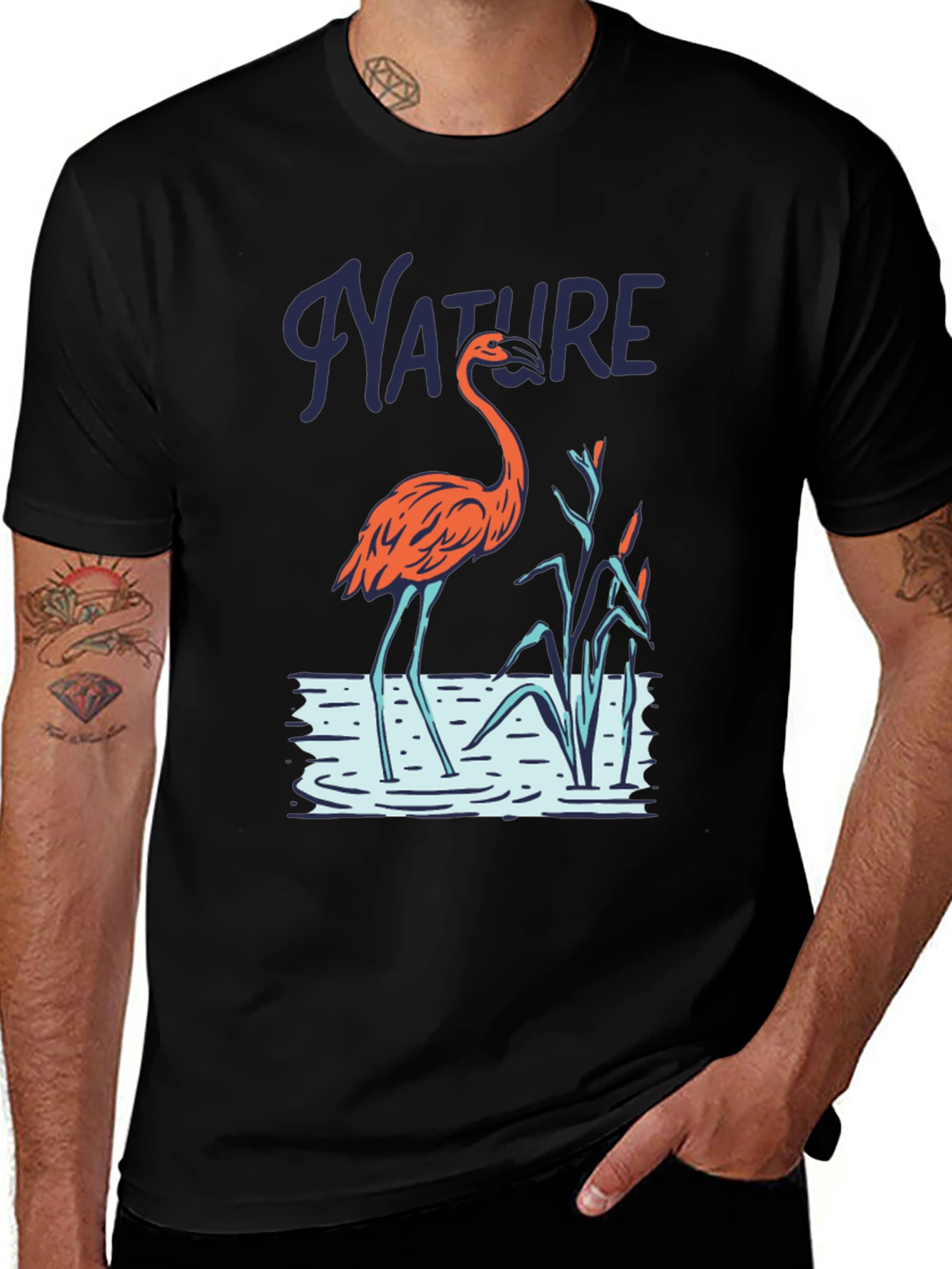 Nature Flamingo Graphic T-Shirt