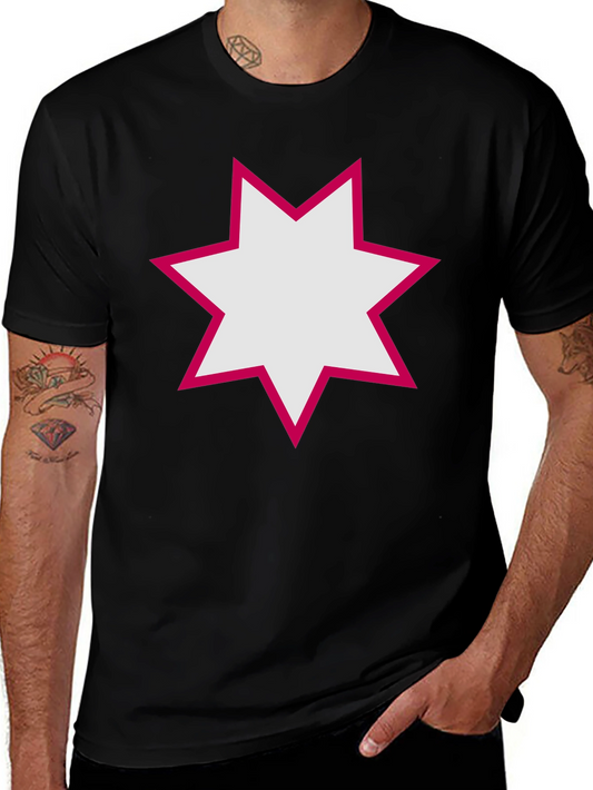 Star Graphic Tee - Casual Black T-Shirt for Men