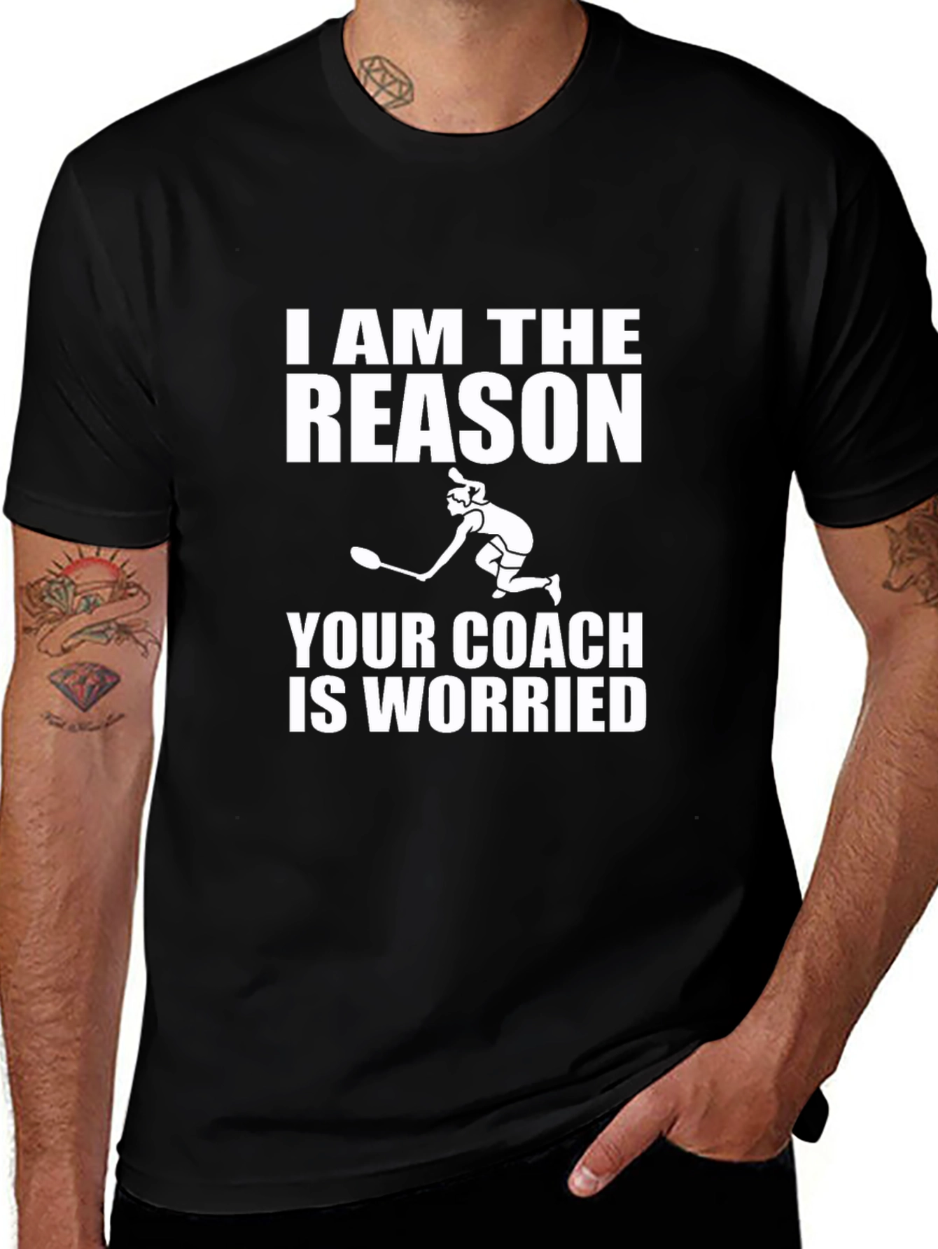 Funny Tennis Player T-Shirt - Coach Worry